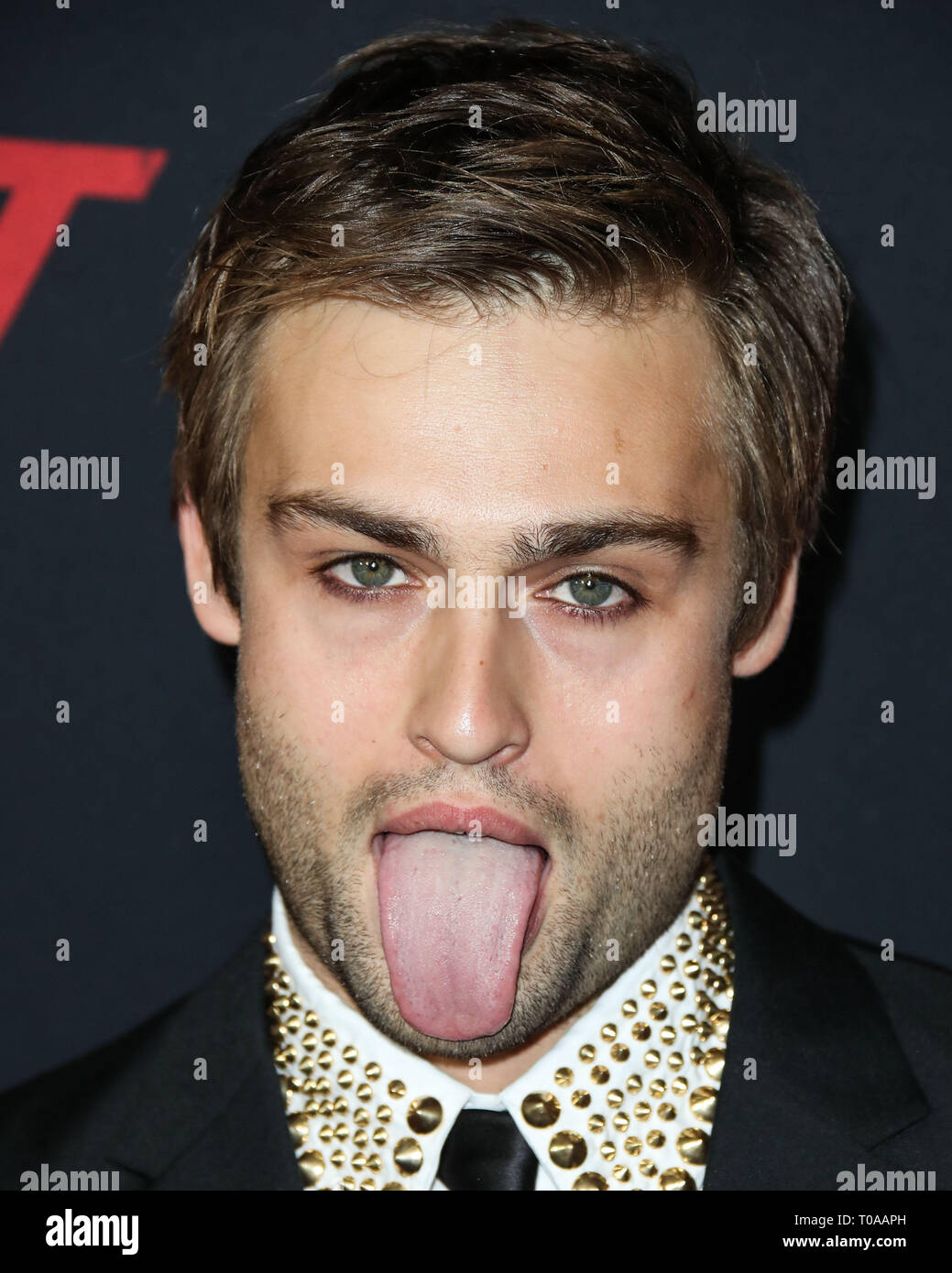 Hollywood, United States. 18th Mar, 2019. HOLLYWOOD, LOS ANGELES, CA, USA - MARCH 18: Actor Douglas Booth arrives at the Los Angeles Premiere Of Netflix's 'The Dirt' held at ArcLight Cinemas Hollywood on March 18, 2019 in Hollywood, Los Angeles, California, United States. (Photo by Xavier Collin/Image Press Agency) Credit: Image Press Agency/Alamy Live News Stock Photo