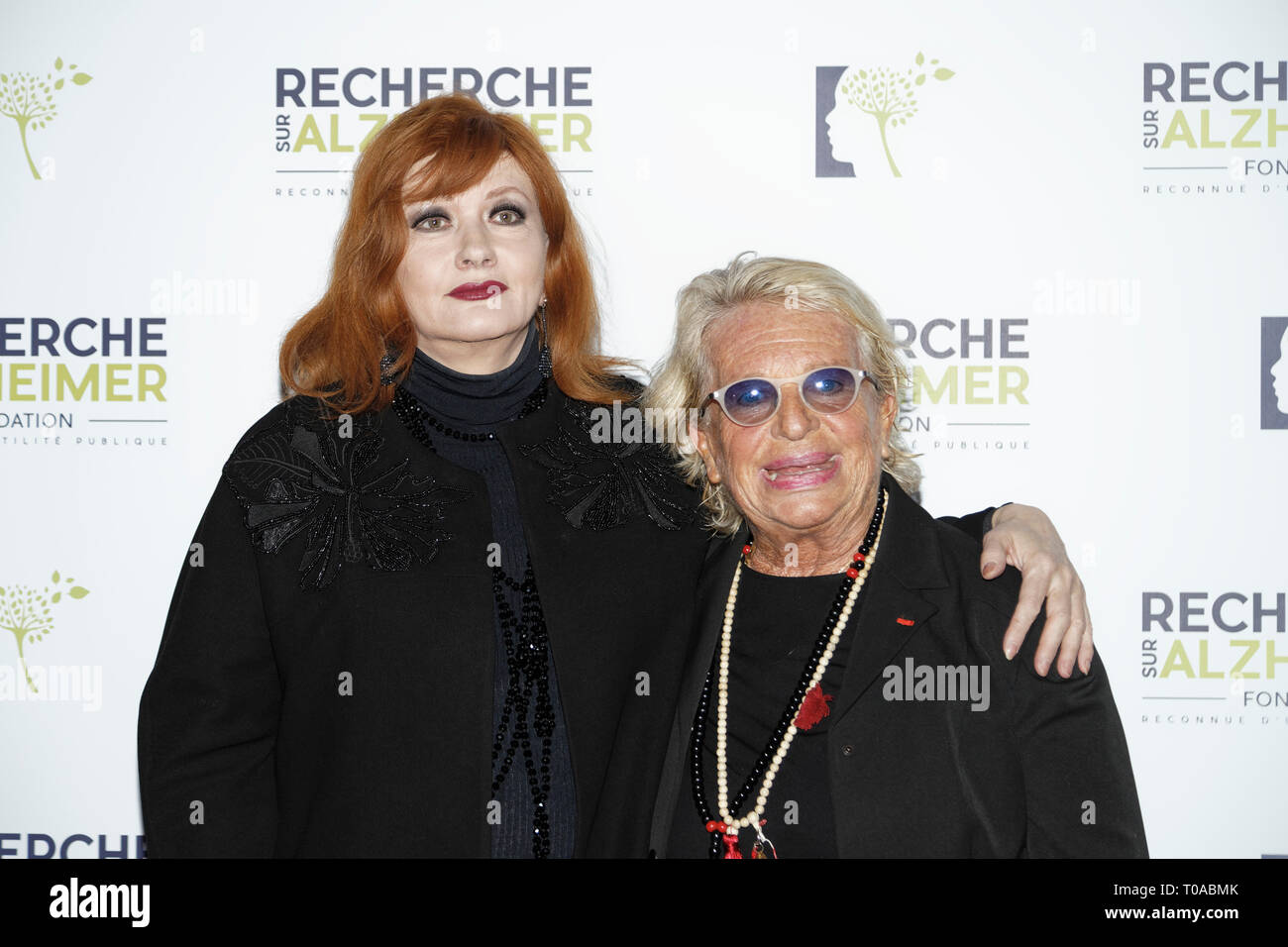 Paris, France. 18th Mar 2019. Catherine Jacob (L) and Veronique de Villele (R) - Photocall of the 14th Gala 2019 of the Association for Alzheimer Research at the Olympia in Paris on March 18, 2019 Credit: Véronique PHITOUSSI/Alamy Live News Stock Photo
