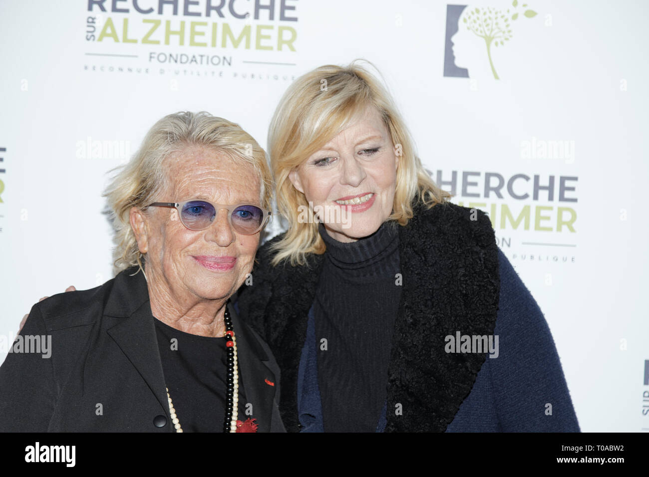 Paris, France. 18th Mar 2019. Veroniqe de Villele and Chantal Ladesou - Photocall of the 14th Gala 2019 of the Association for Alzheimer Research at the Olympia in Paris on March 18, 2019 Credit: Véronique PHITOUSSI/Alamy Live News Stock Photo