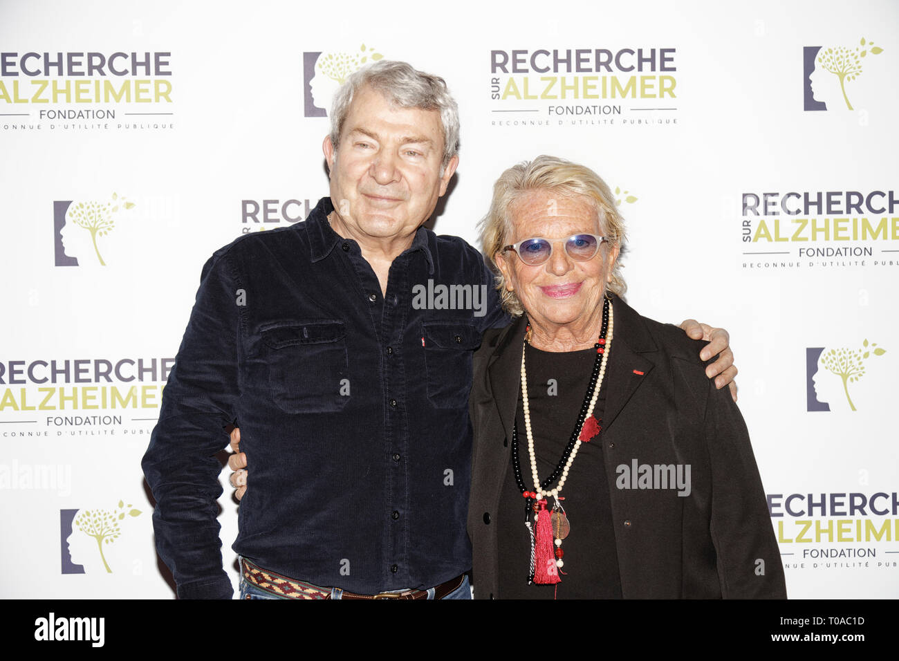 Paris, France. 18th Mar 2019. Martin Lamotte and Veronique de Villele (R) - Photocall of the 14th Gala 2019 of the Association for Alzheimer Research at the Olympia in Paris on March 18, 2019 Credit: Véronique PHITOUSSI/Alamy Live News Stock Photo
