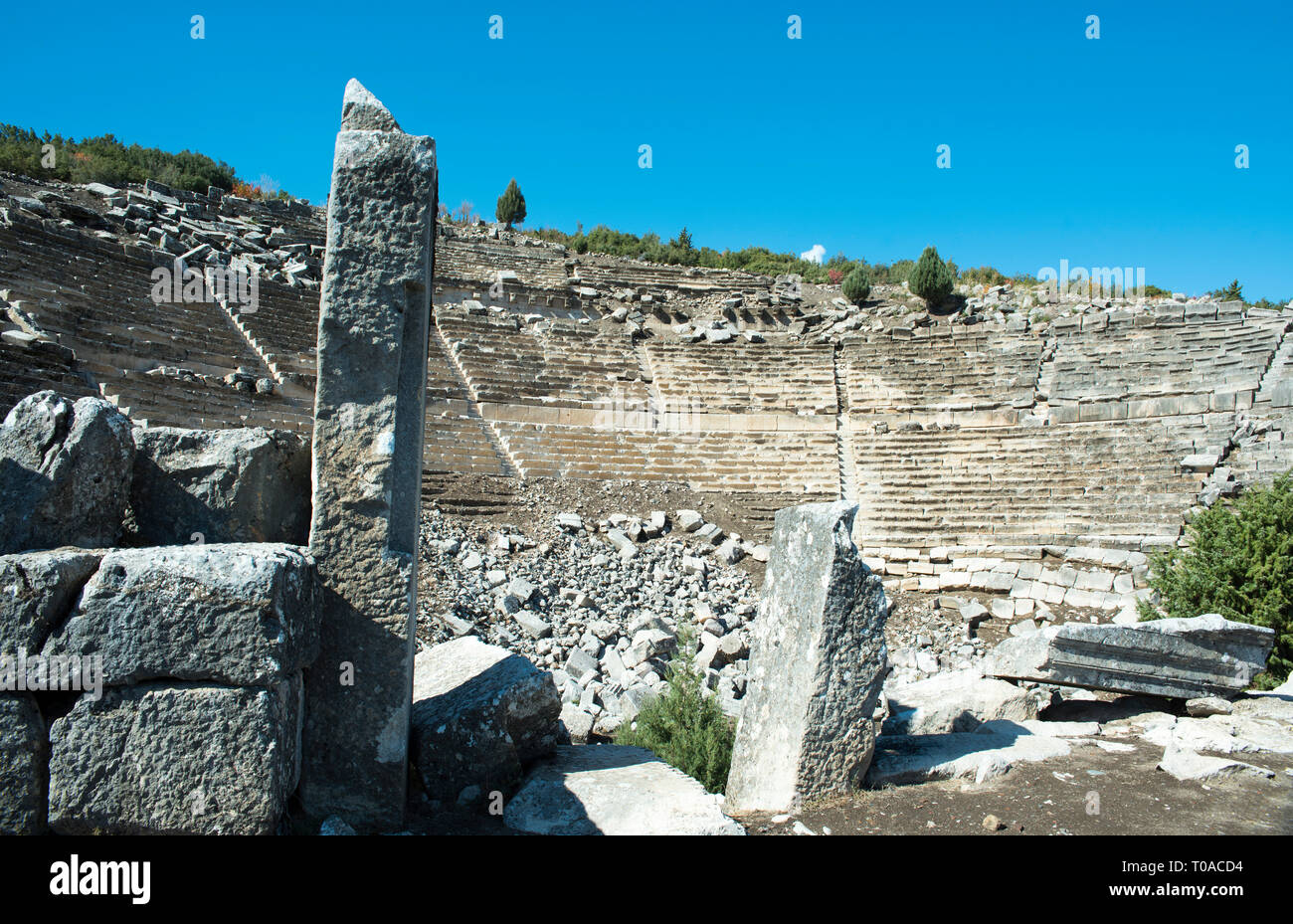 Asien, Türkei, Provinz Burdur, Gölhisar, Ausgrabungen der antiken Stadt Kibyra, das Theater Stock Photo