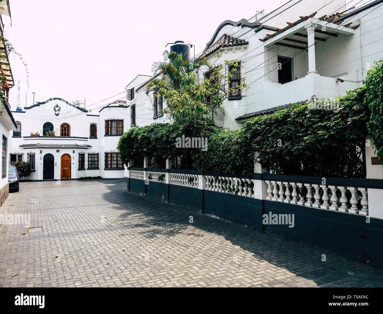 Styles of buildings and houses of Miraflores in Lima Peru Stock Photo