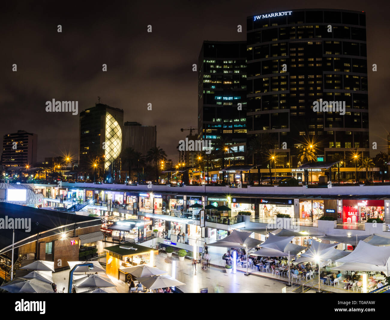 Lima, Peru January 17th, 2018 : Do not forget to explore the Larcomar shopping center, the most visited of the district of Miraflores, with the best shops and the best views of the city Stock Photo