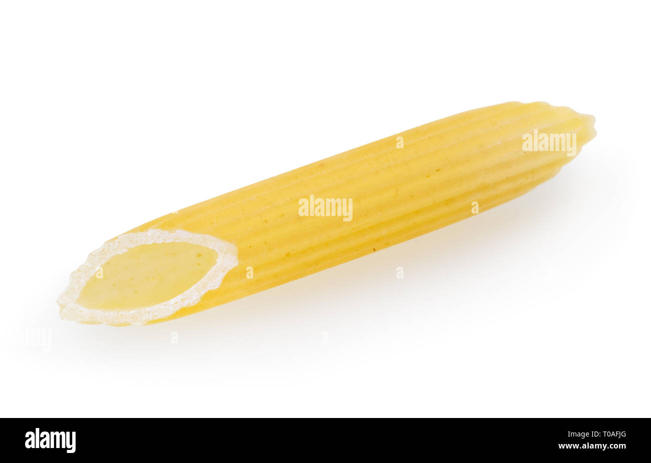 Penne pasta isolated on white background with clipping path Stock Photo