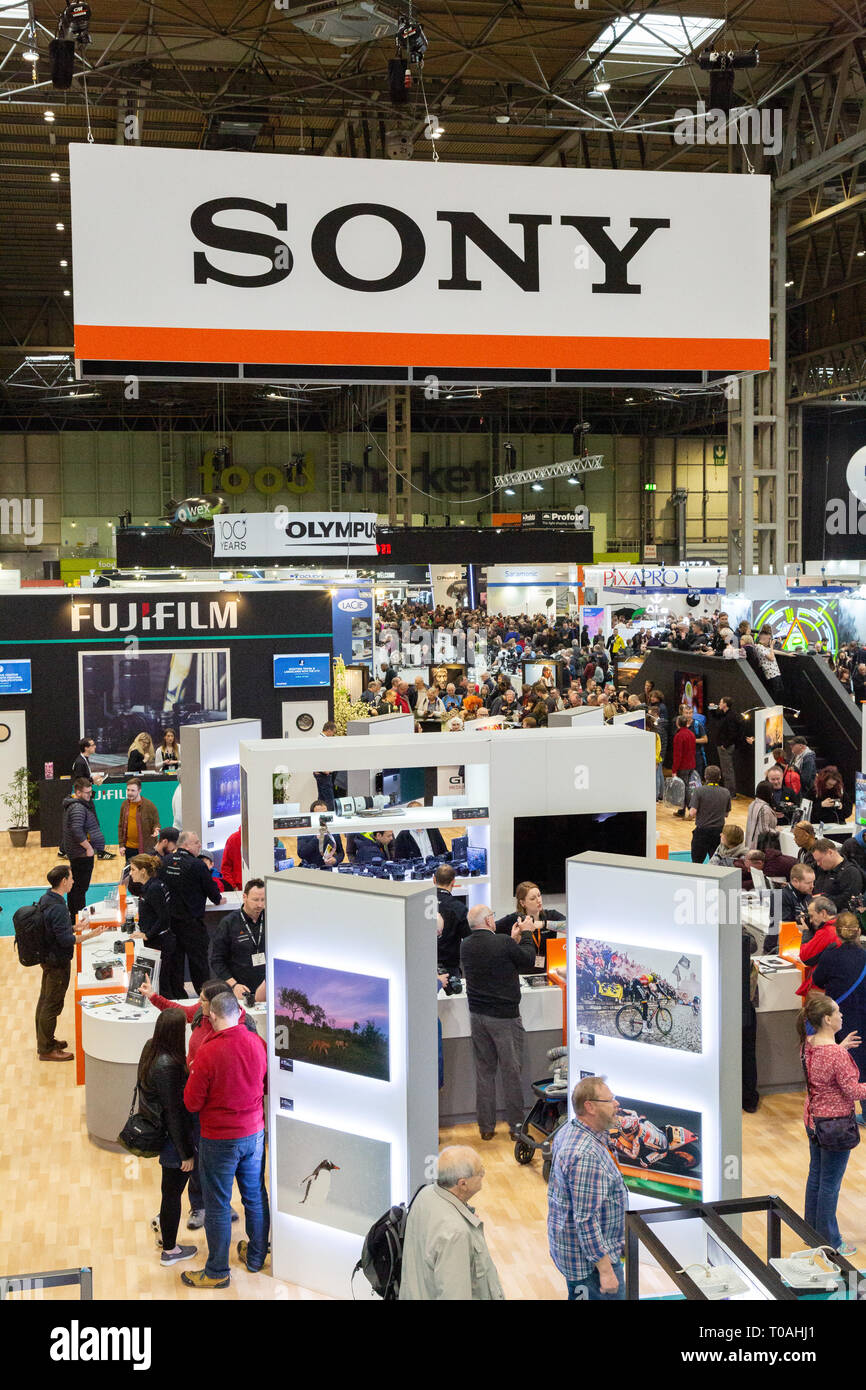 Sony stand at the Photography Show, the NEC ( National Exhibition Centre ), Birmingham UK Stock Photo