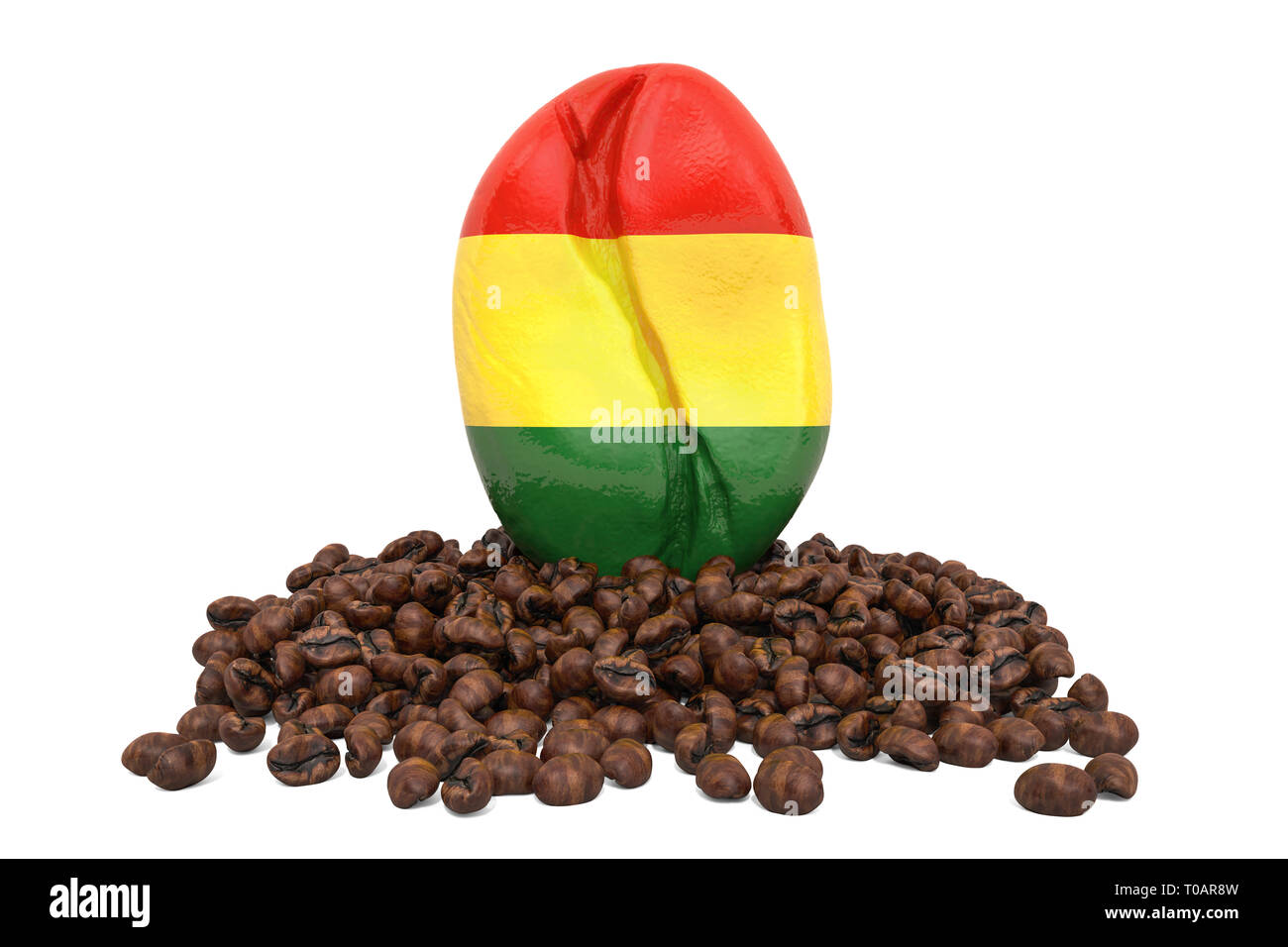 Coffee production in Bolivia concept, 3D rendering isolated on white background Stock Photo