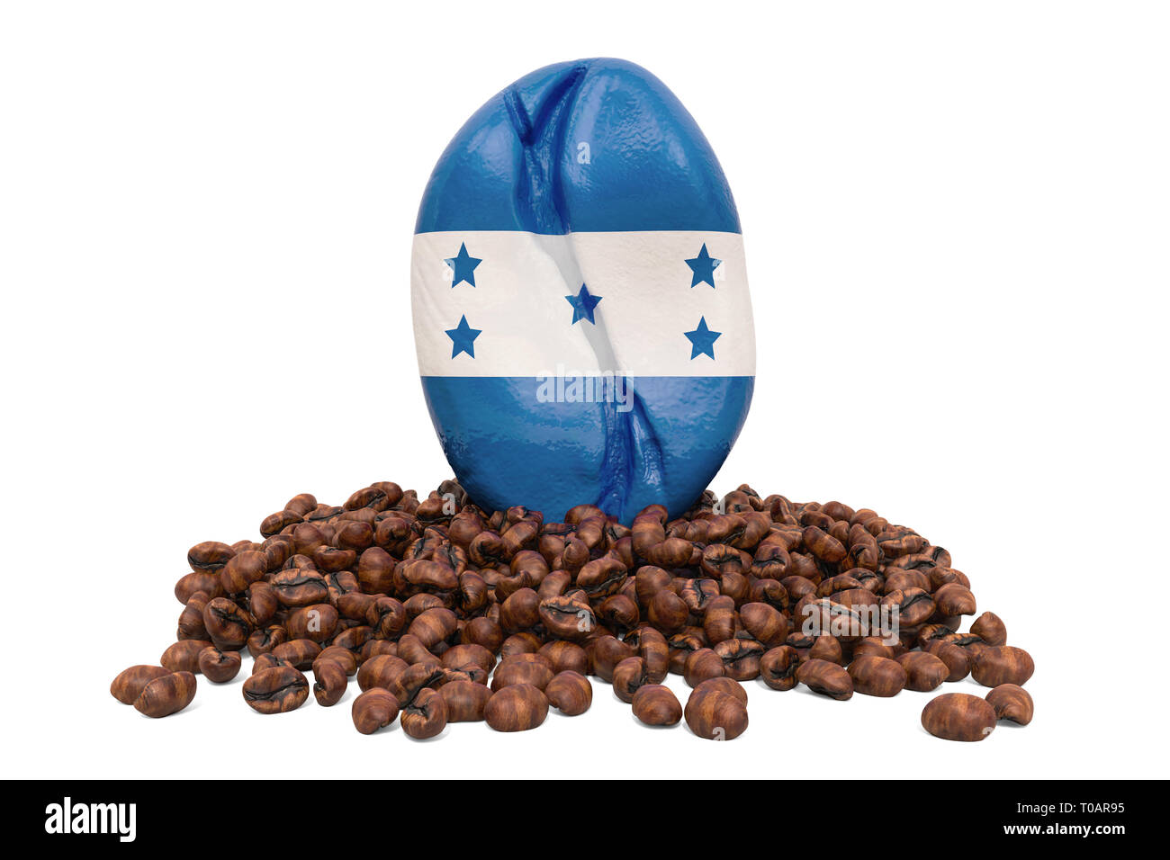 Coffee production in Honduras concept, 3D rendering isolated on white