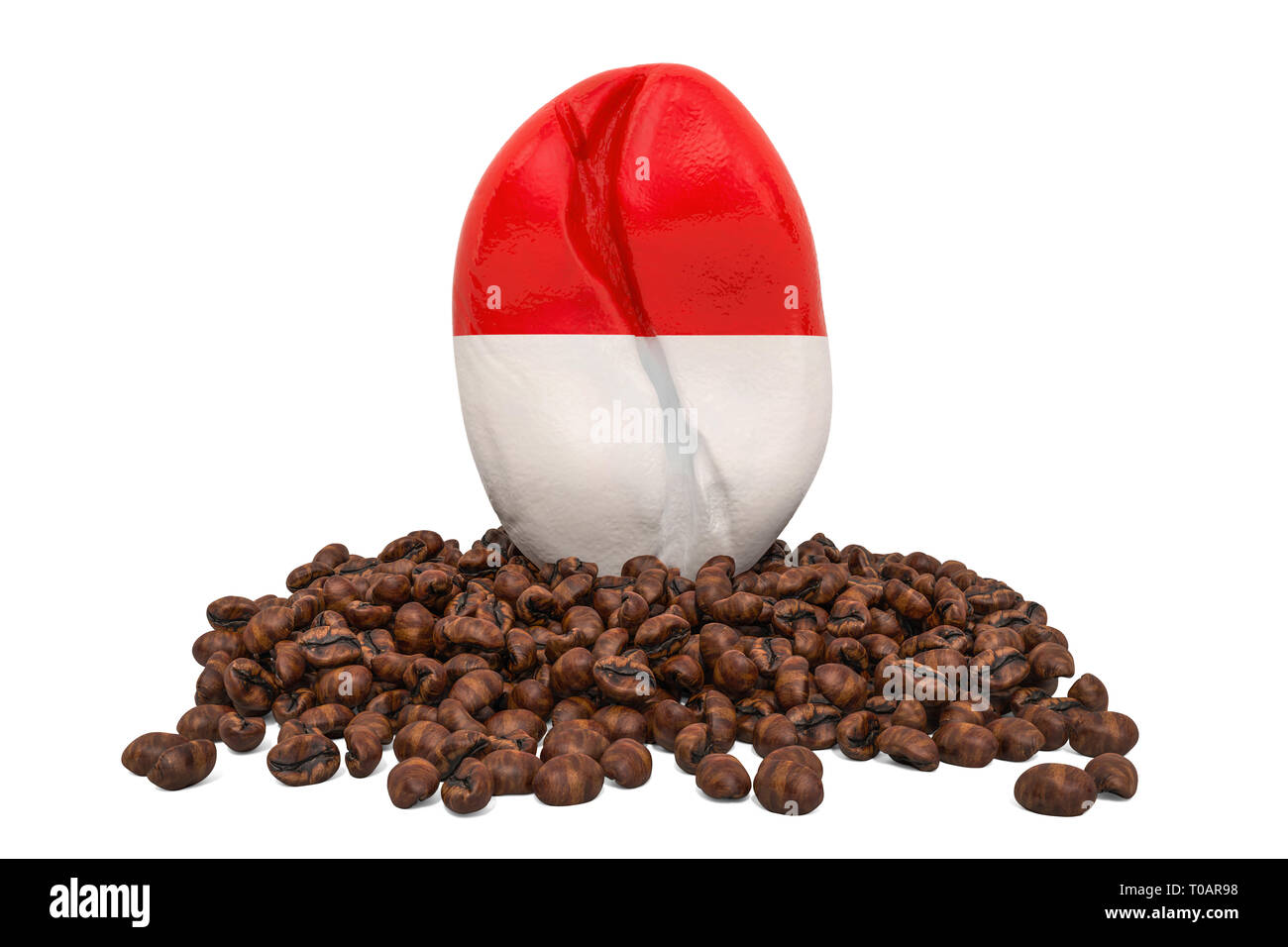 Coffee production in Indonesia concept, 3D rendering isolated on white