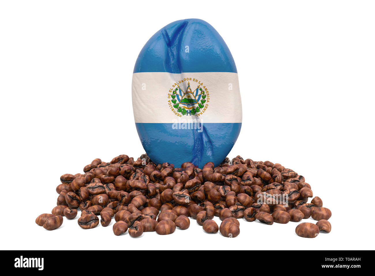 Coffee production in Salvador concept, 3D rendering isolated on white background Stock Photo