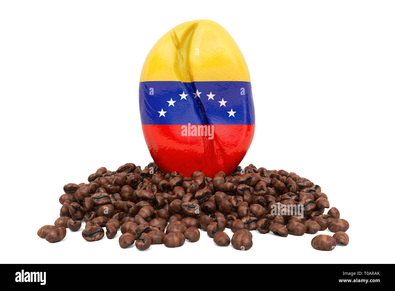 Coffee production in Venezuela concept, 3D rendering isolated on white background Stock Photo