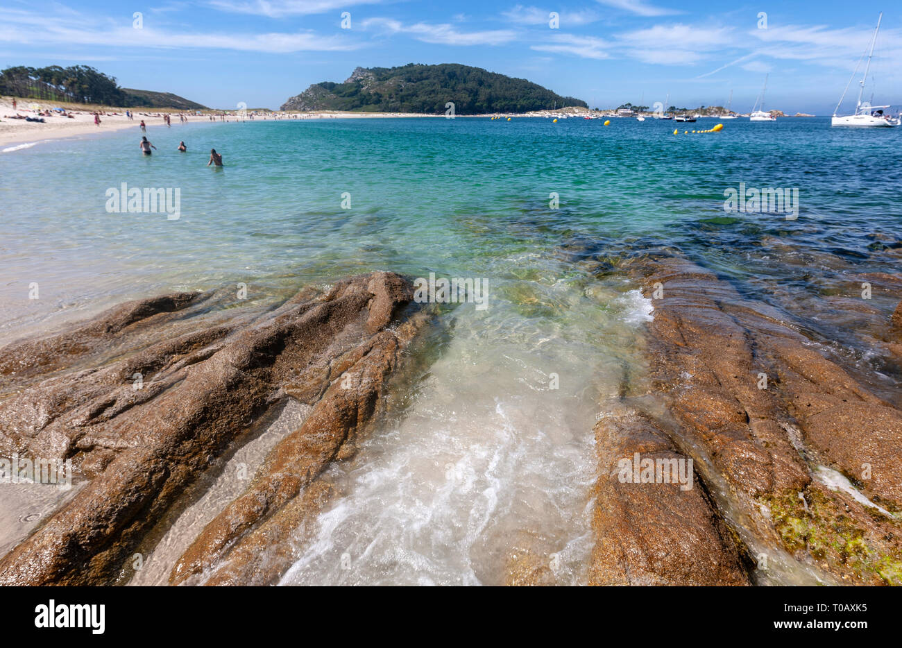 Cíes Islands, Ria de Vigo, Spain Stock Photo