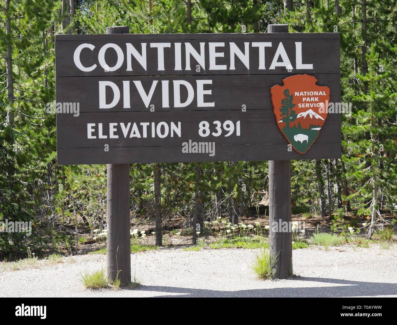Continental divide yellowstone sign hires stock photography and images