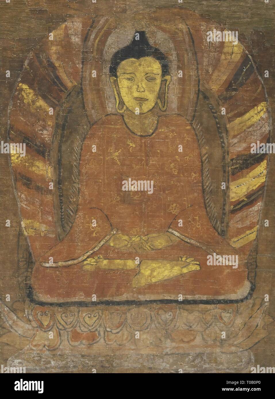 'Buddha Amitabha'. China, Tangut State of Xi -Xia, Khara-Khoto, 14th century. Dimensions: 46,5x36 cm. Museum: State Hermitage, St. Petersburg. Stock Photo
