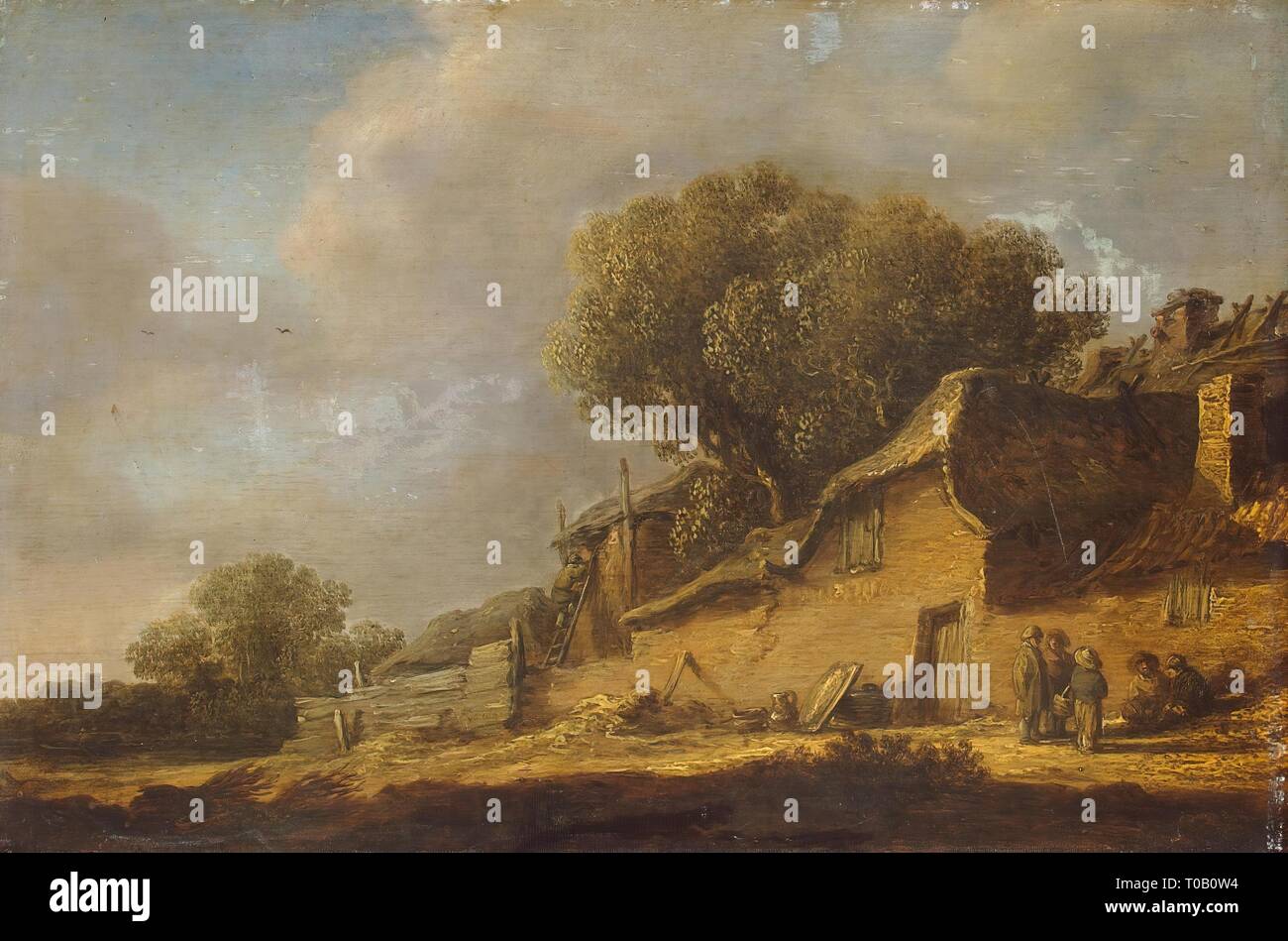 'Landscape with a Peasant Hut'. Holland, 1631. Dimensions: 28,5x43 cm. Museum: State Hermitage, St. Petersburg. Author: JAN VAN GOYEN . Goyen, Jan Josefsz, van. Stock Photo