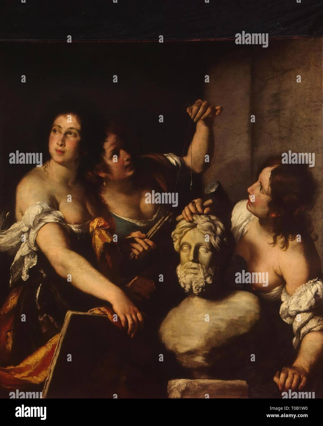 'Allegory of the Arts'. Italy, Between 1635 and 1640. Dimensions: 152x140 cm. Museum: State Hermitage, St. Petersburg. Author: Strozzi, Bernardo (Il Cappuccino, Il Prete Genovese). Bernardo Strozzi. Stock Photo