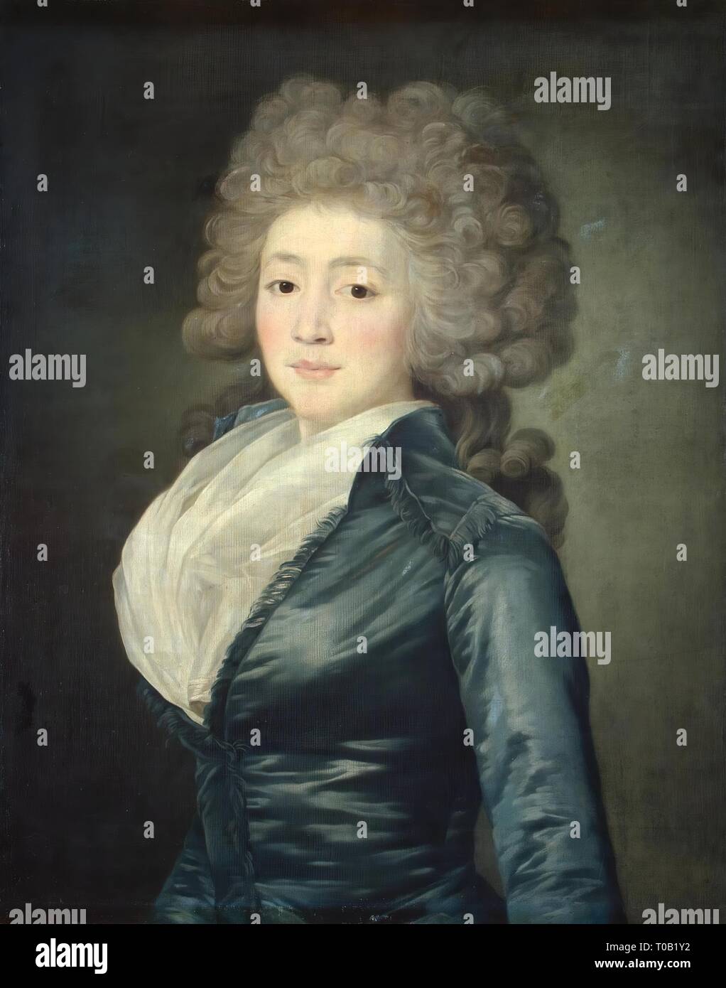 'Portrait of Olga Zherebtsova'. France, second half of the 18th century. Dimensions: 73,5x58 cm. Museum: State Hermitage, St. Petersburg. Author: Jean Louis Voille. Stock Photo