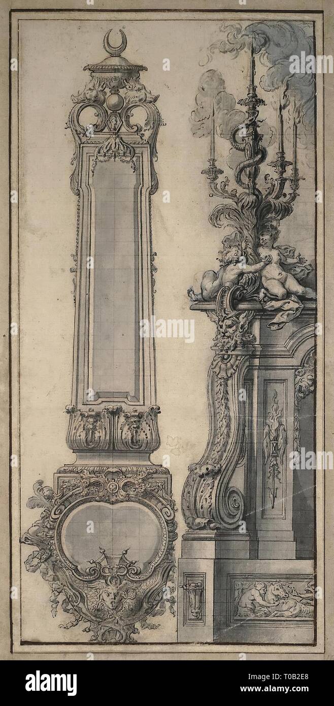 'Design of a Case for a Barometer and a Thermometer and Part of the
