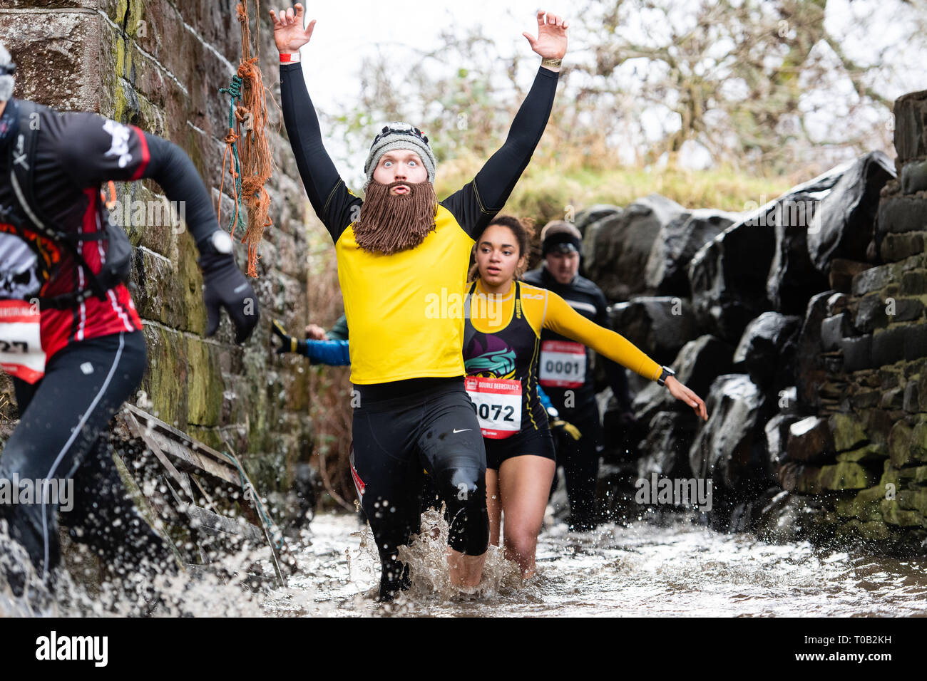 The Mighty Deerstalker 2019, Innerleithen, Scottish Borders  Participants take park in the Double Stalker event Stock Photo