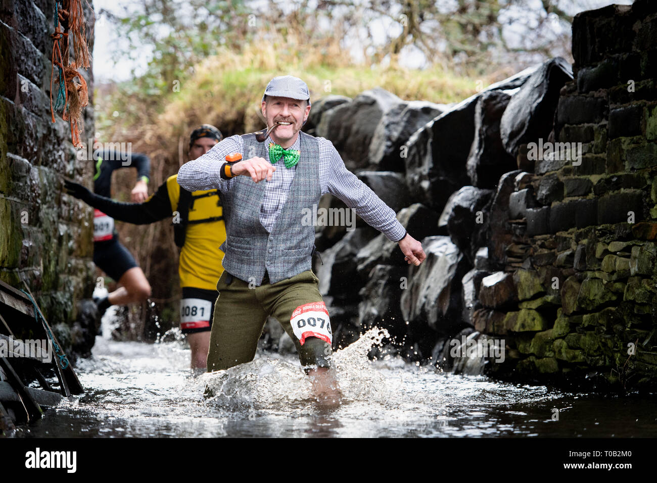 The Mighty Deerstalker 2019, Innerleithen, Scottish Borders  Participants take park in the Double Stalker event Stock Photo