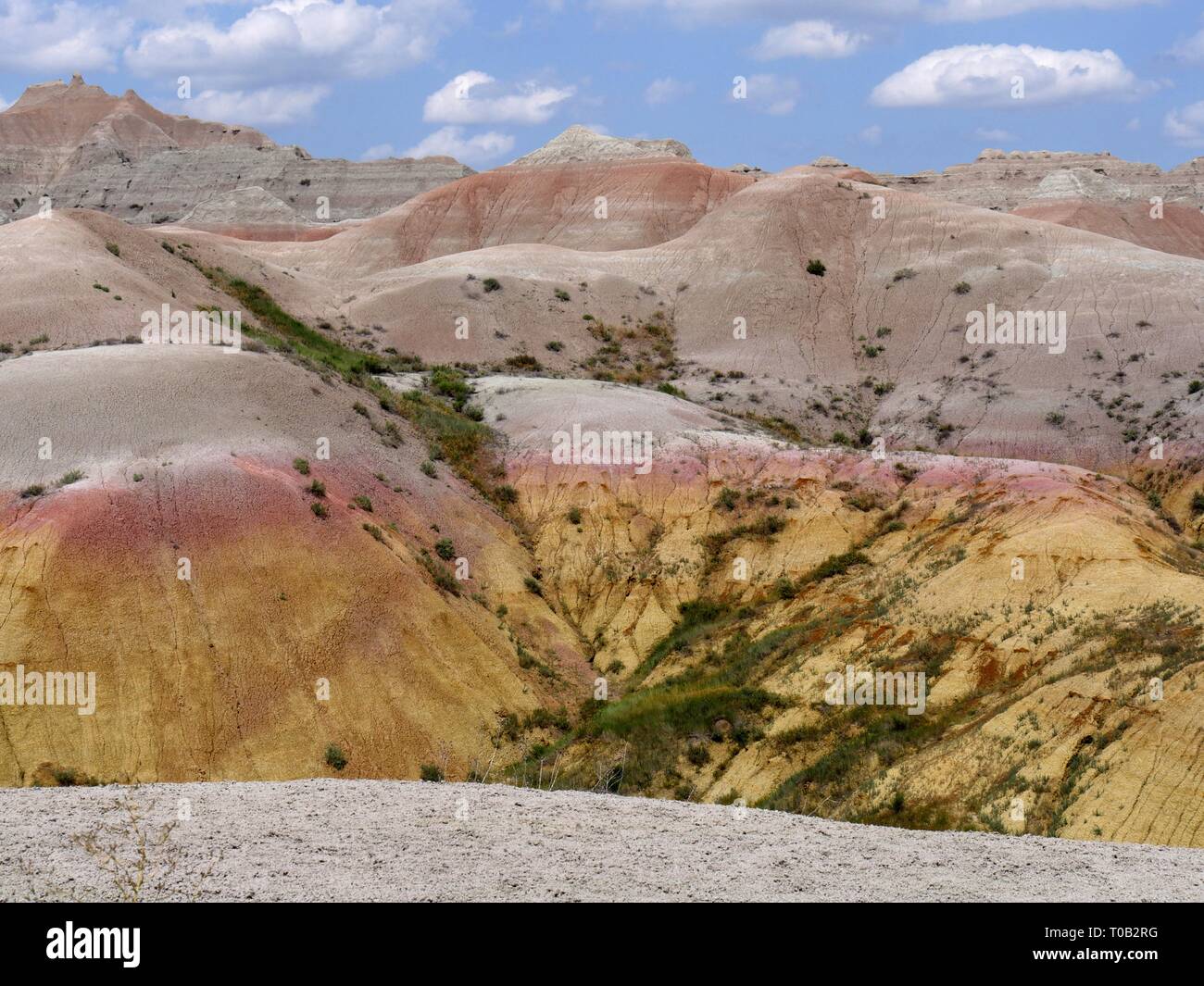 Close up of dramatic landscapes and layered rock formations at the ...