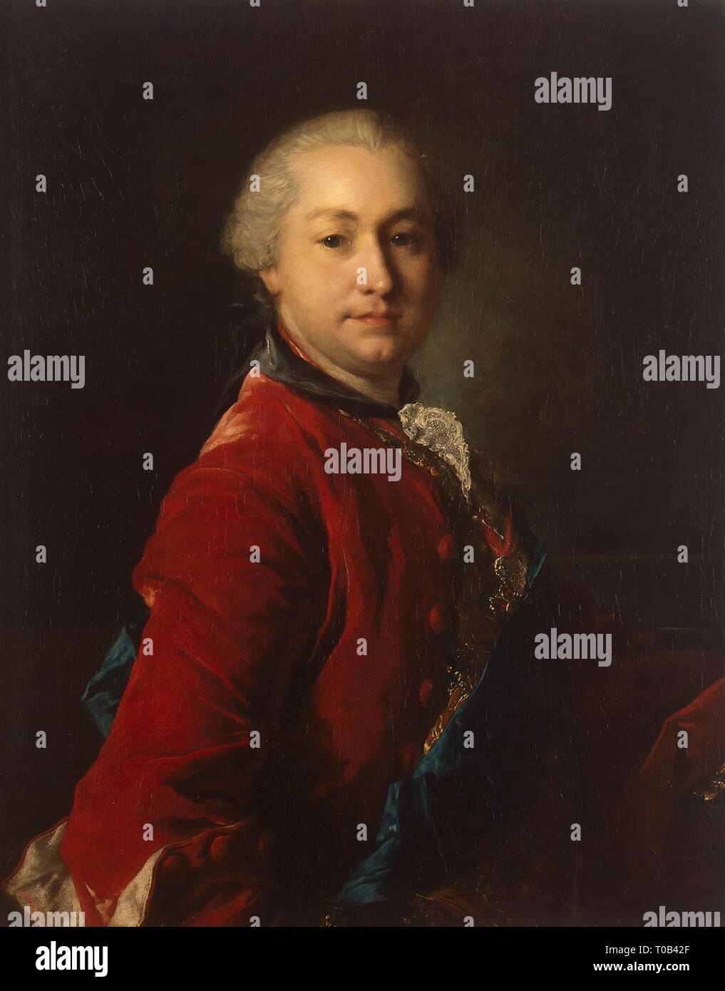 'Portrait of Ivan Shuvalov'. Russia, St Petersburg, 1750s. Dimensions: 83x63 cm. Museum: State Hermitage, St. Petersburg. Author: LOUIS TOCQUE. Stock Photo