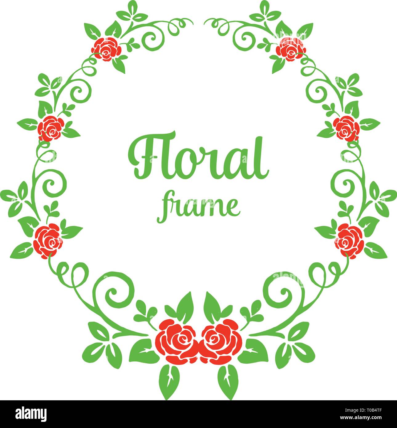 Vector illustration various texture frame floral red rose hand drawn ...