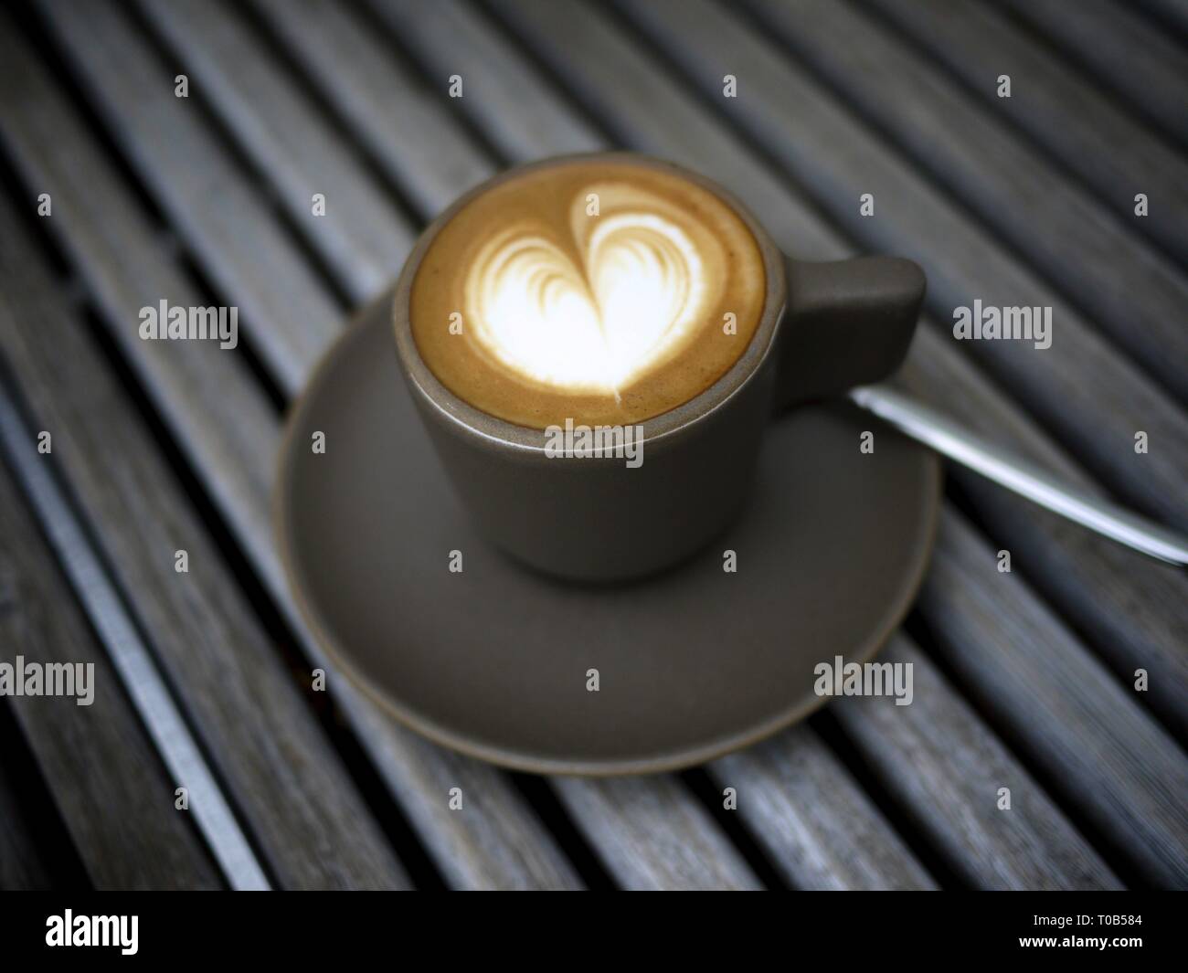 Coffee Latte Foam Art Stock Photo Alamy