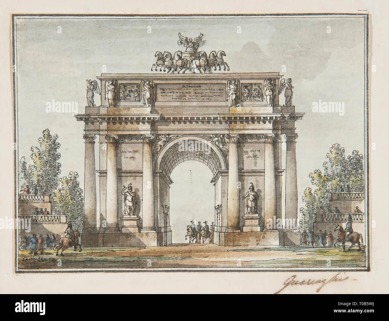 'View of the Narva Triumphal Gate. The Executed Variant.'. Russia, 1814