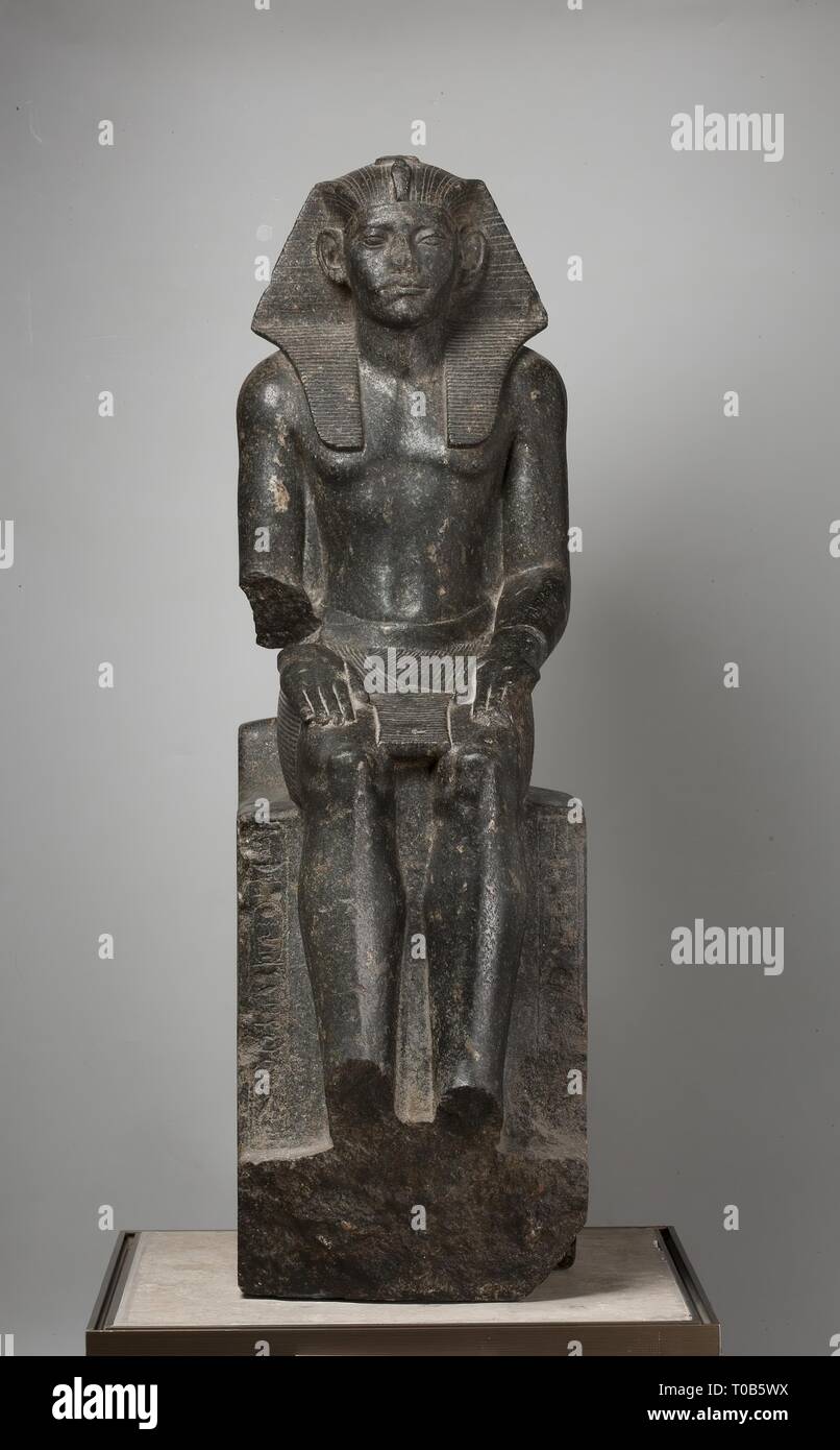 'Statue of Amenemhat III'. Ancient Egypt, 19th century BC. Middle Kingdom, Dynasty XII. Dimensions: 86,5 m. Museum: State Hermitage, St. Petersburg. Stock Photo
