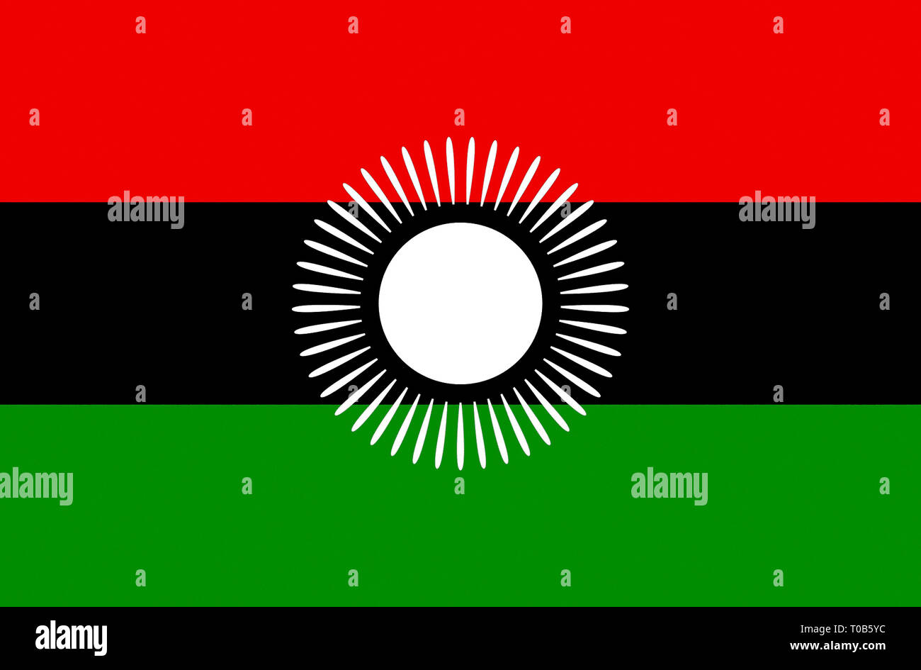 National flag of the Republic of Malawi. Stock Photo