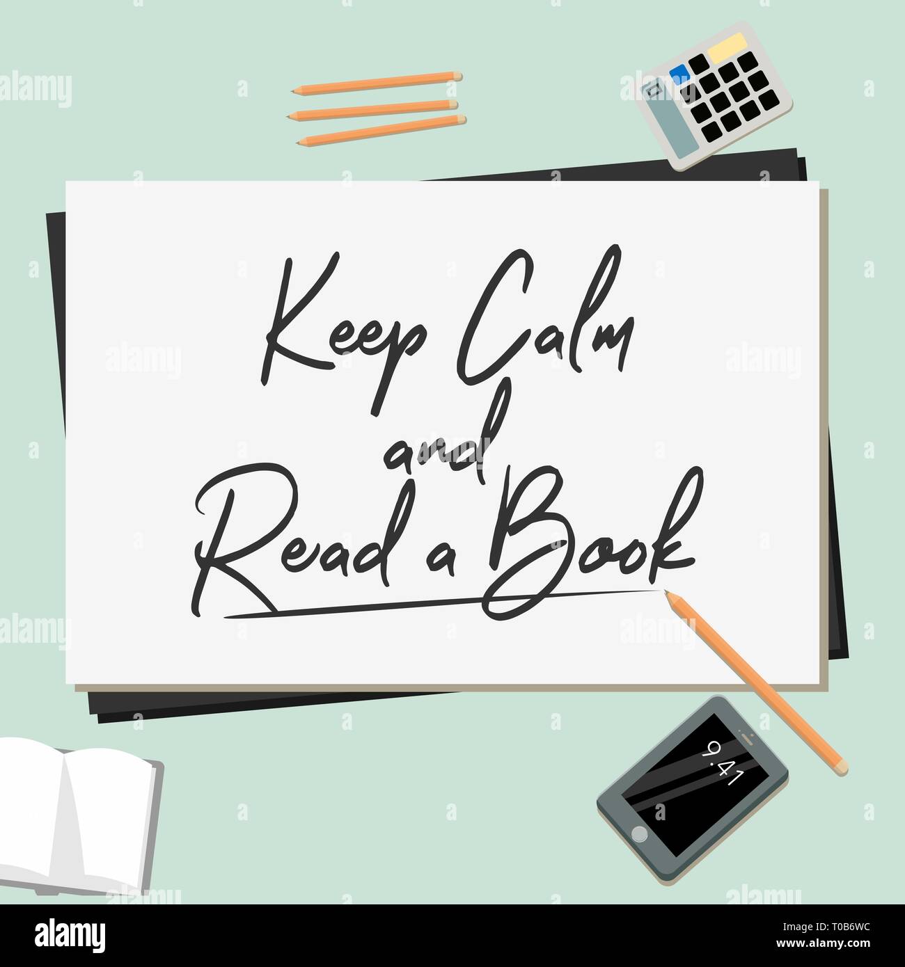 Keep Calm and Read a Book Stock Photo Alamy