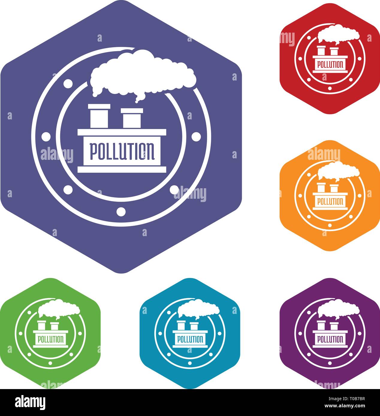 Factory icons vector hexahedron Stock Vector