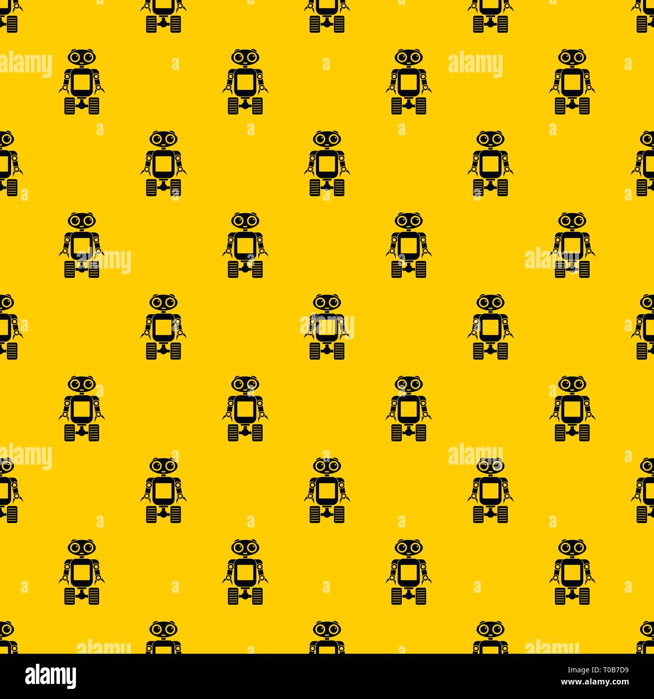 Robot on wheels pattern vector Stock Vector