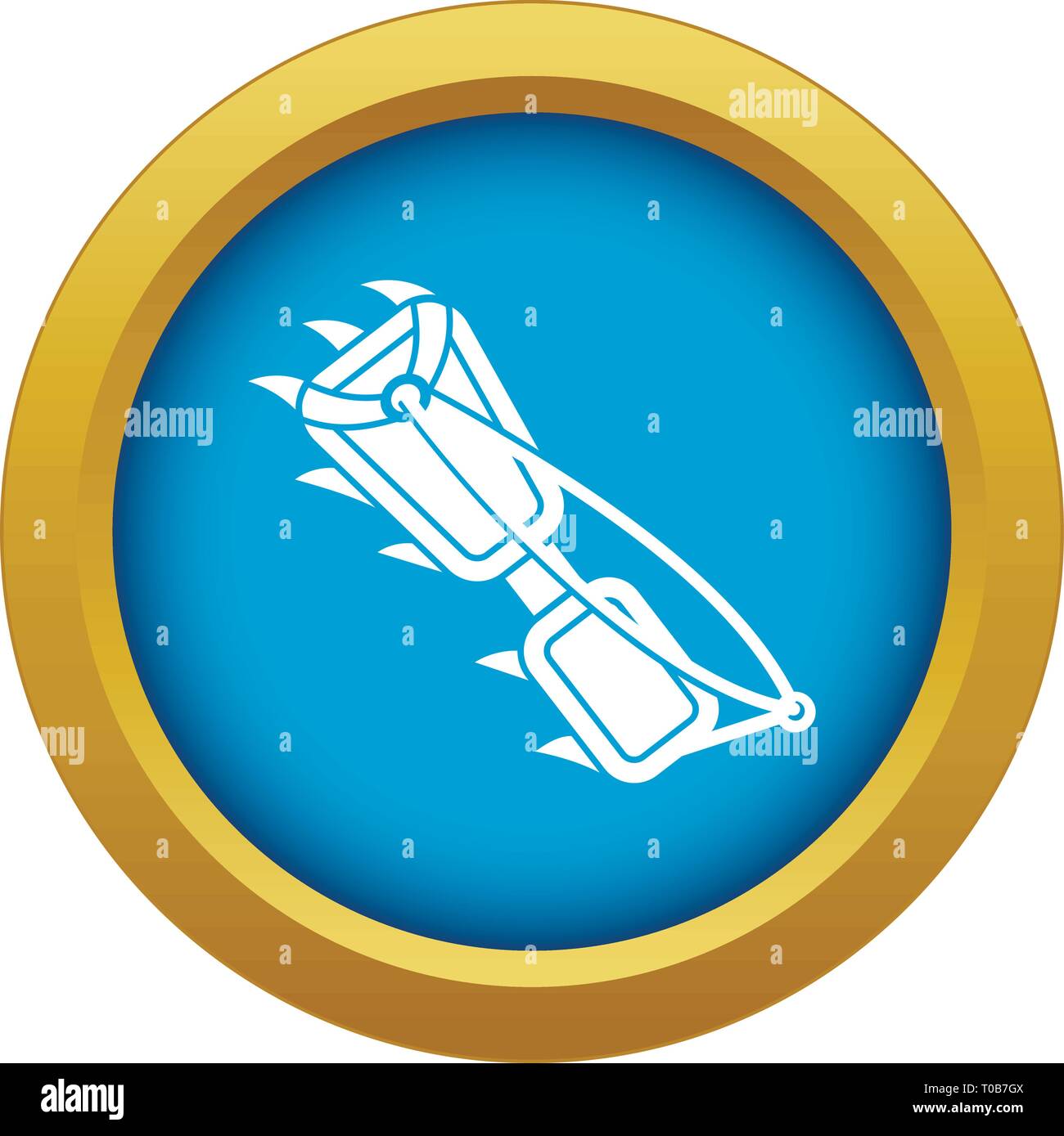Hiking boot spike icon blue vector isolated Stock Vector