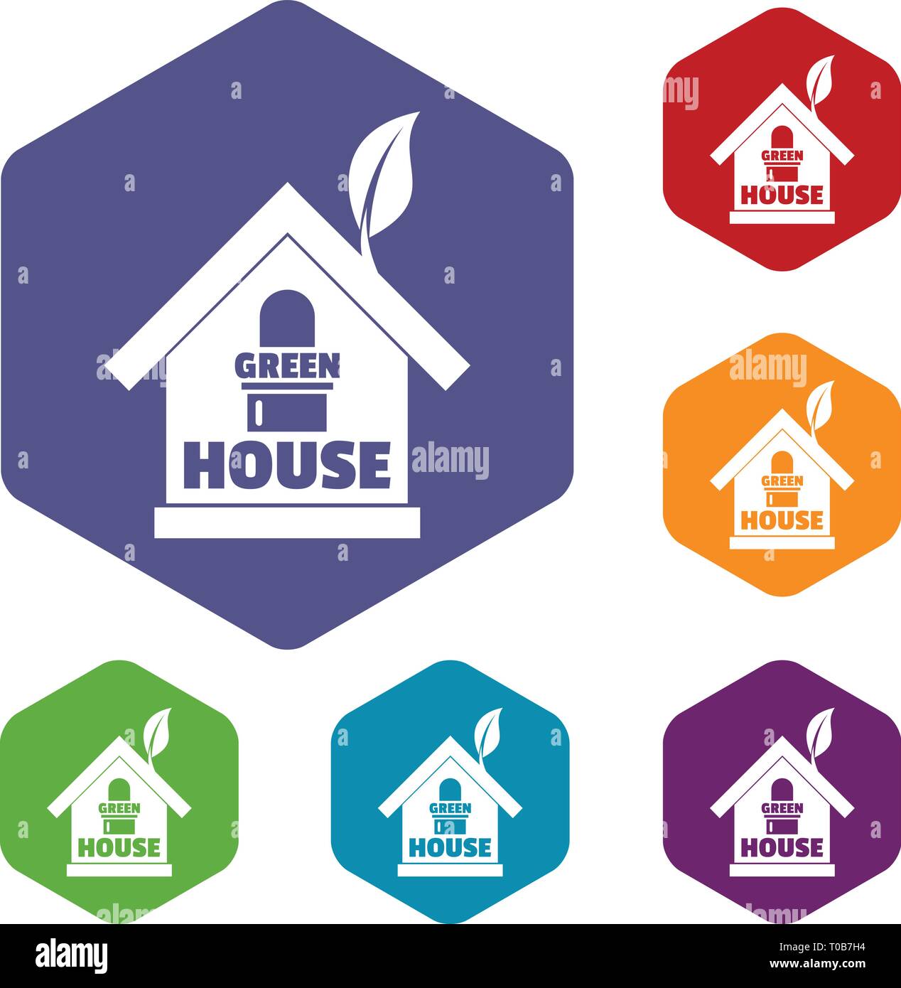 Green house icons vector hexahedron Stock Vector Image & Art - Alamy