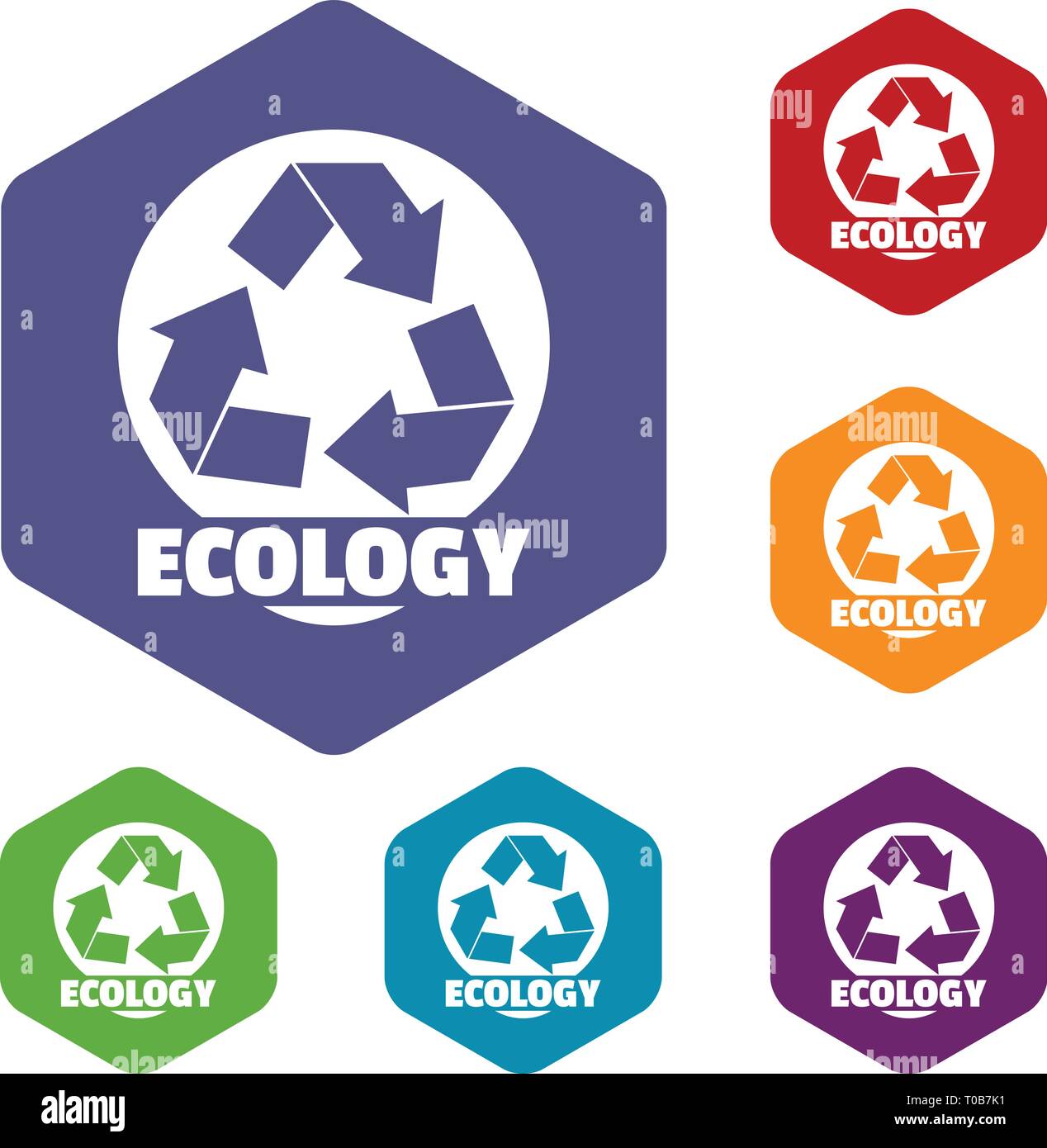 Recycling icons vector hexahedron Stock Vector