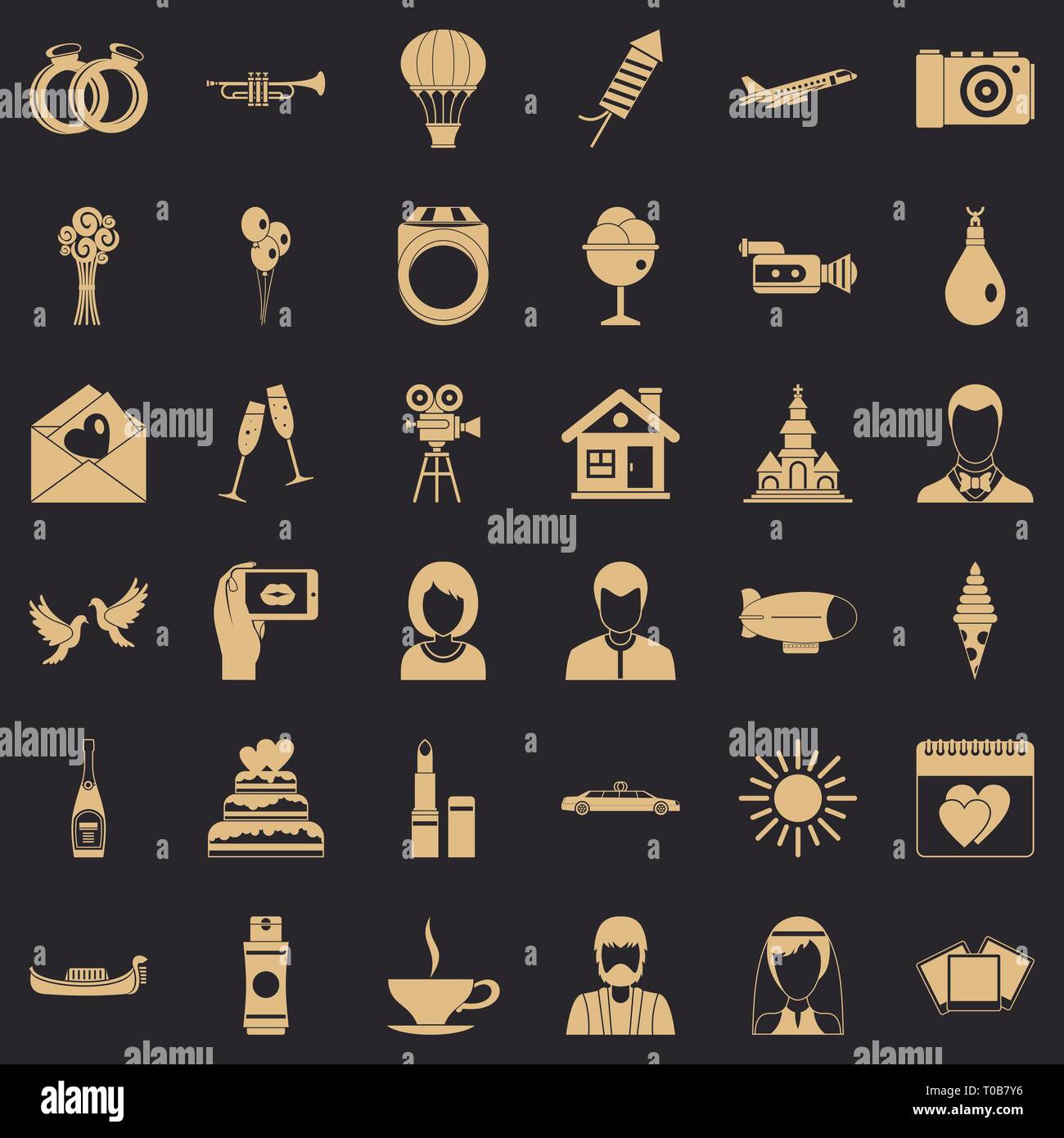 Wedding icons set, simple style Stock Vector Image & Art - Alamy