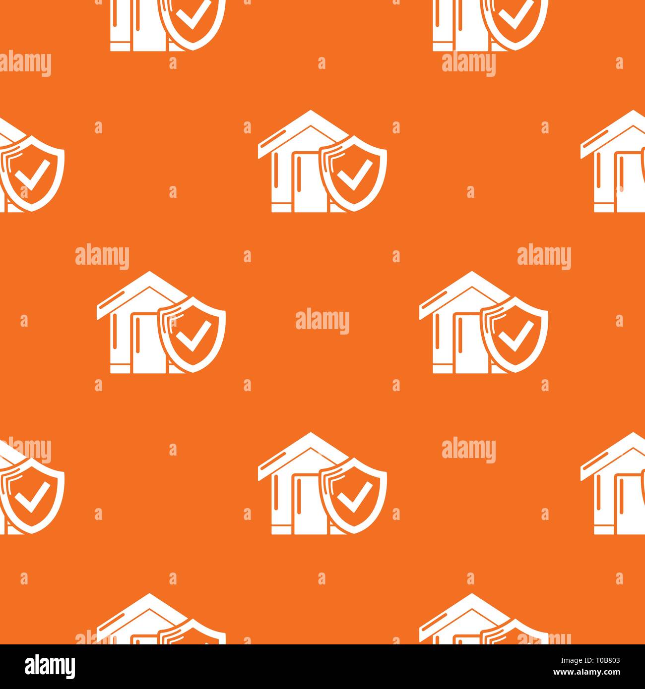 Insurance home pattern vector orange Stock Vector