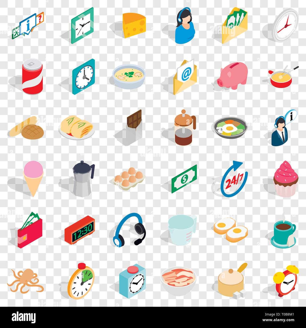 Black icon vector eating clock hi-res stock photography and images - Alamy