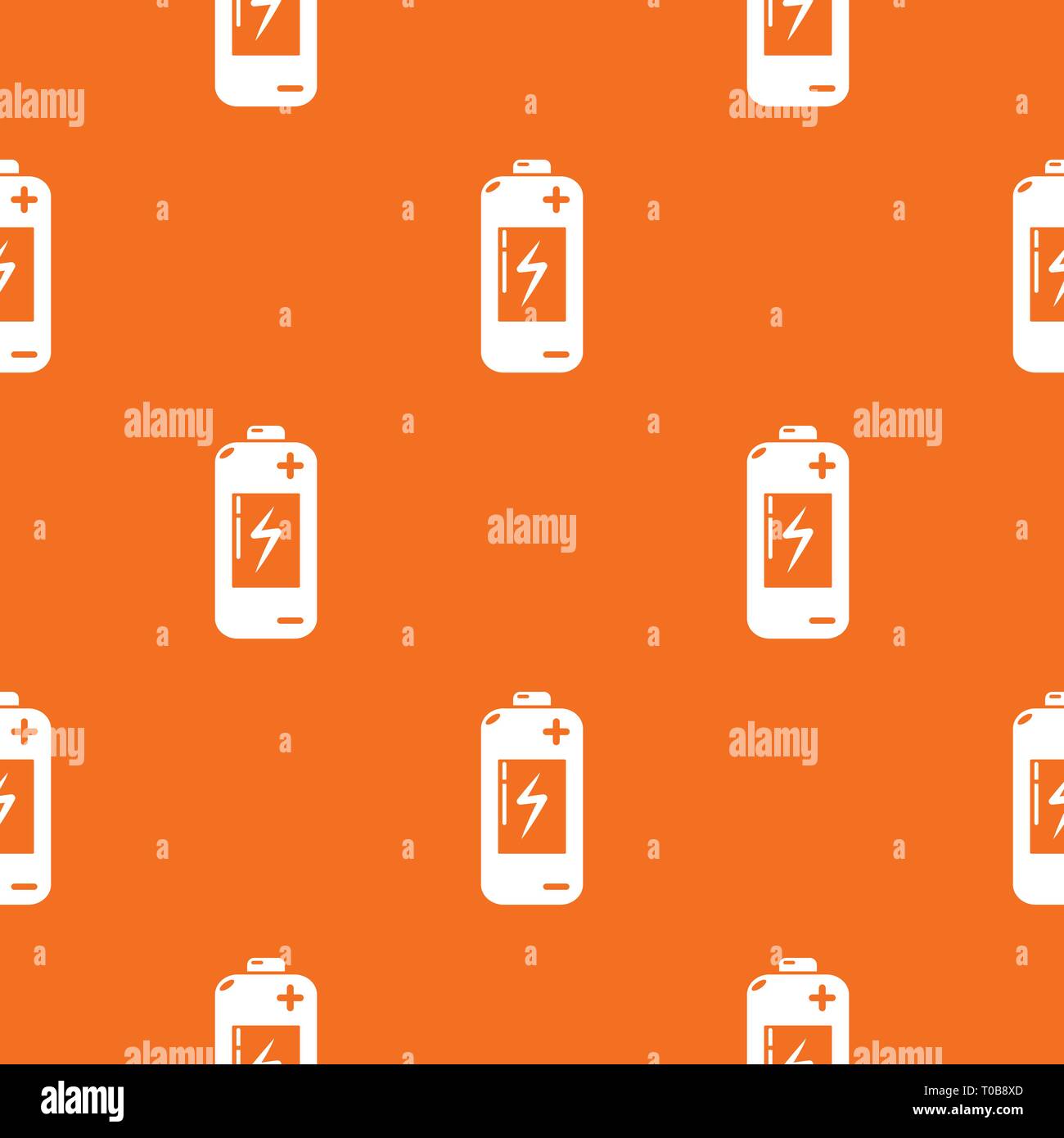 Battery pattern vector orange Stock Vector