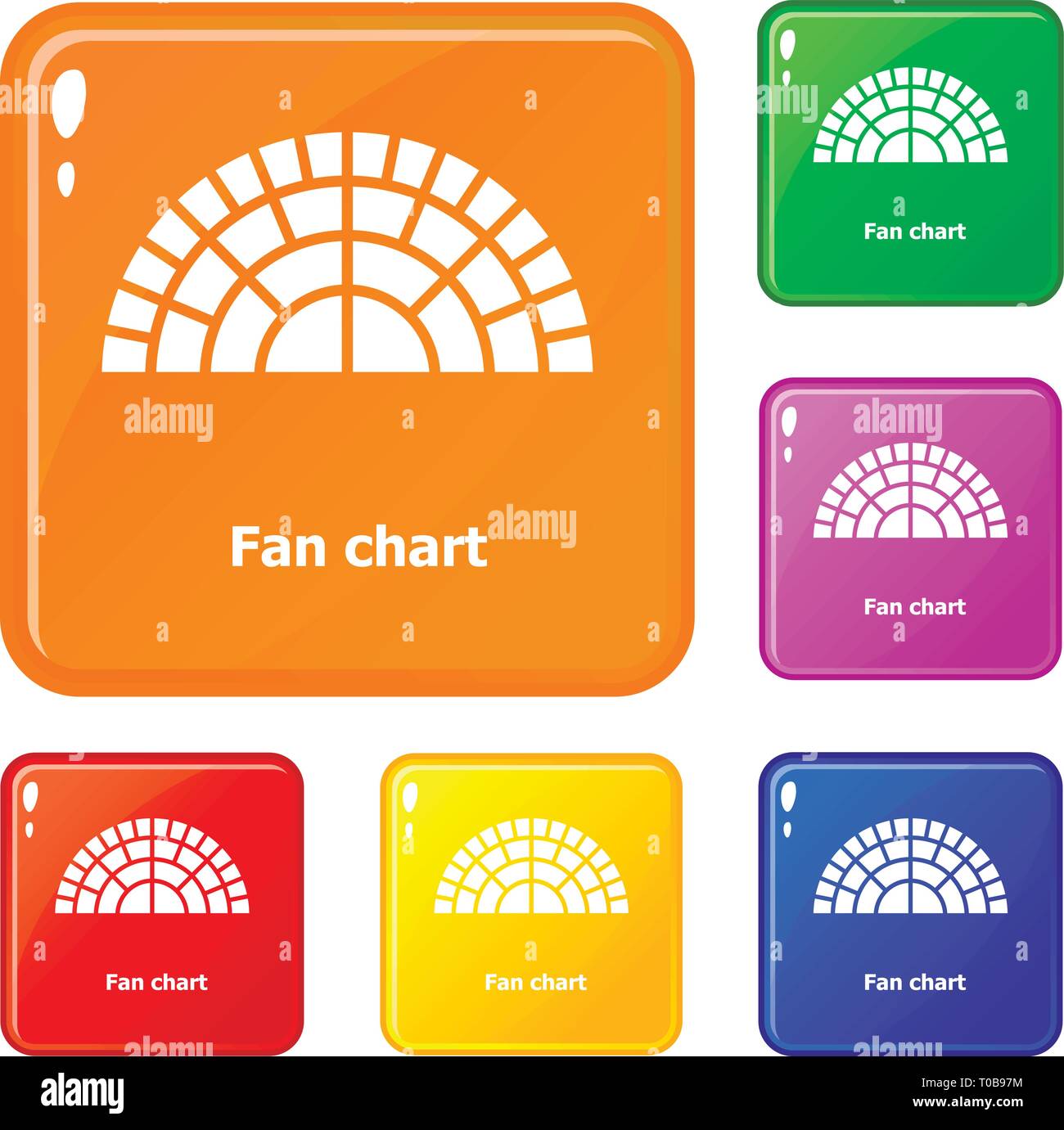 Fan chart icons set vector color Stock Vector Image & Art - Alamy