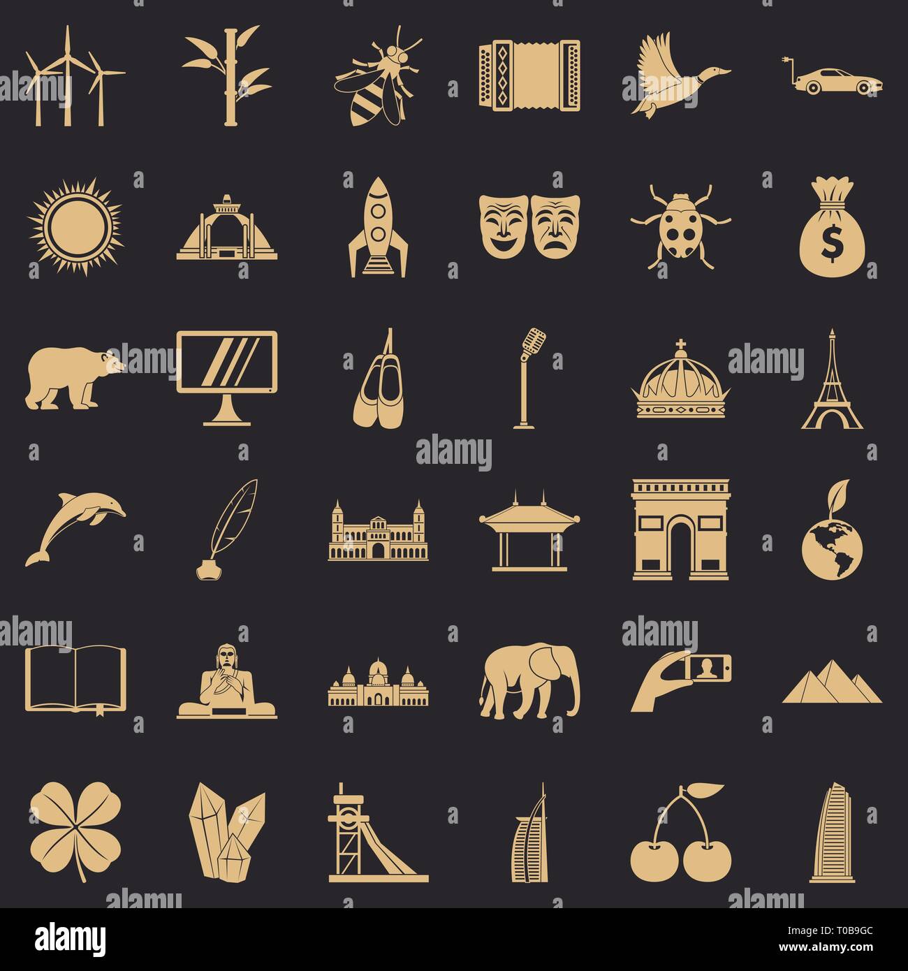 World icons set, simple style Stock Vector Image & Art - Alamy