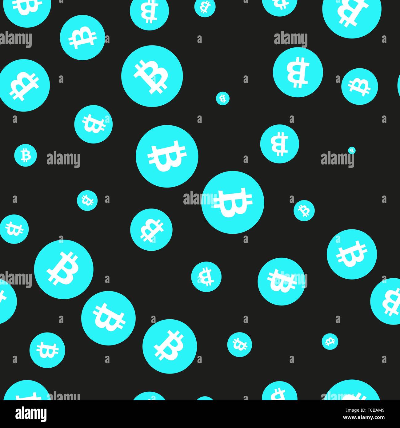 Simple Bitcoins seamless pattern symbols. Background and texture. Stock Vector