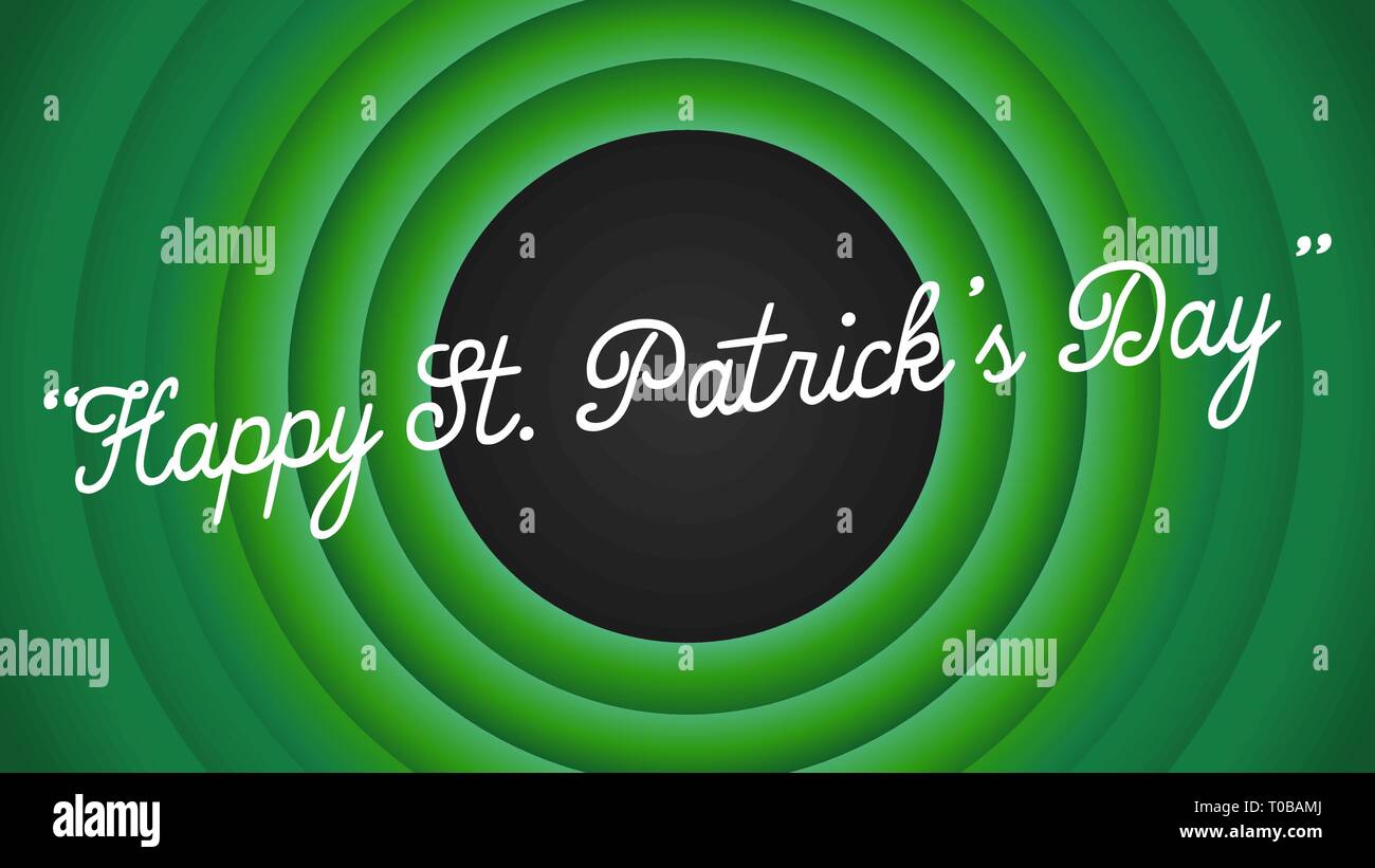 Happy St. Patrick's Day retro cartoon movie style background vector illustration. Stock Vector
