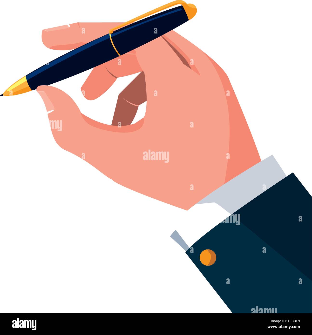 hand writing with pen ink supply vector illustration design Stock