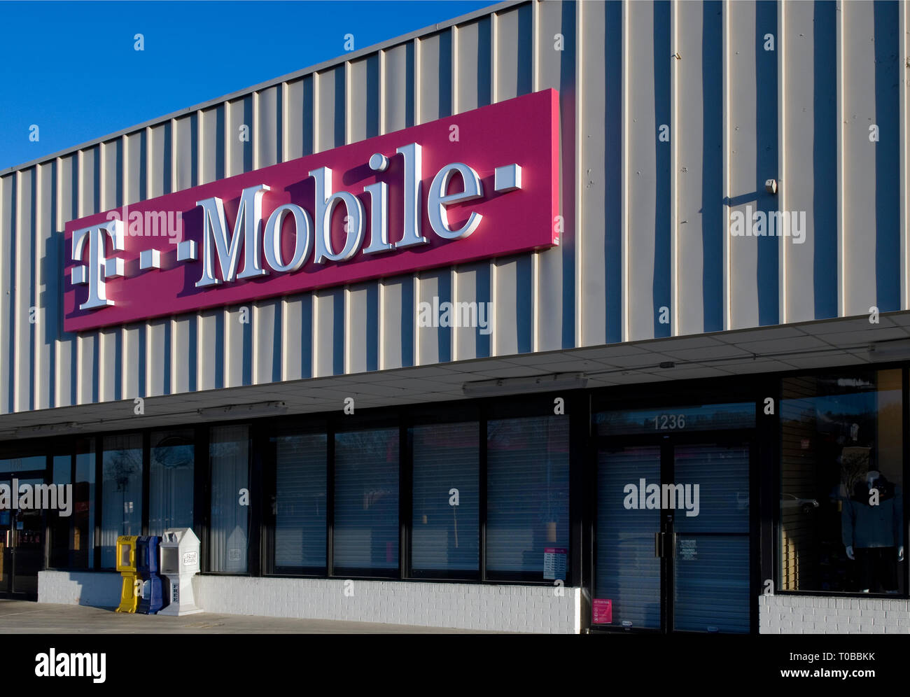T-Mobile Cellphone Service Retail Store USA. Stock Photo