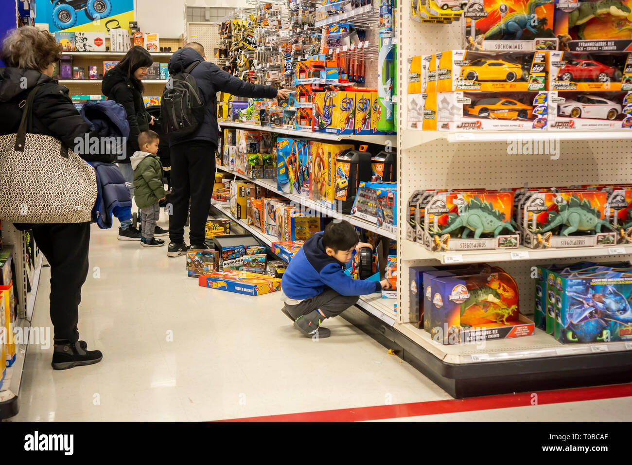 Toy department in a Target store in Queens in New York on Saturday, March 9, 2019. (Â© Richard B. Levine) Stock Photo