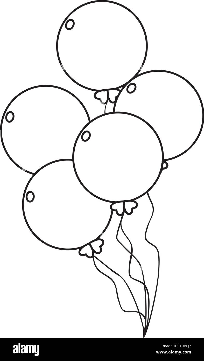 balloons helium party celebration vector illustration design Stock ...