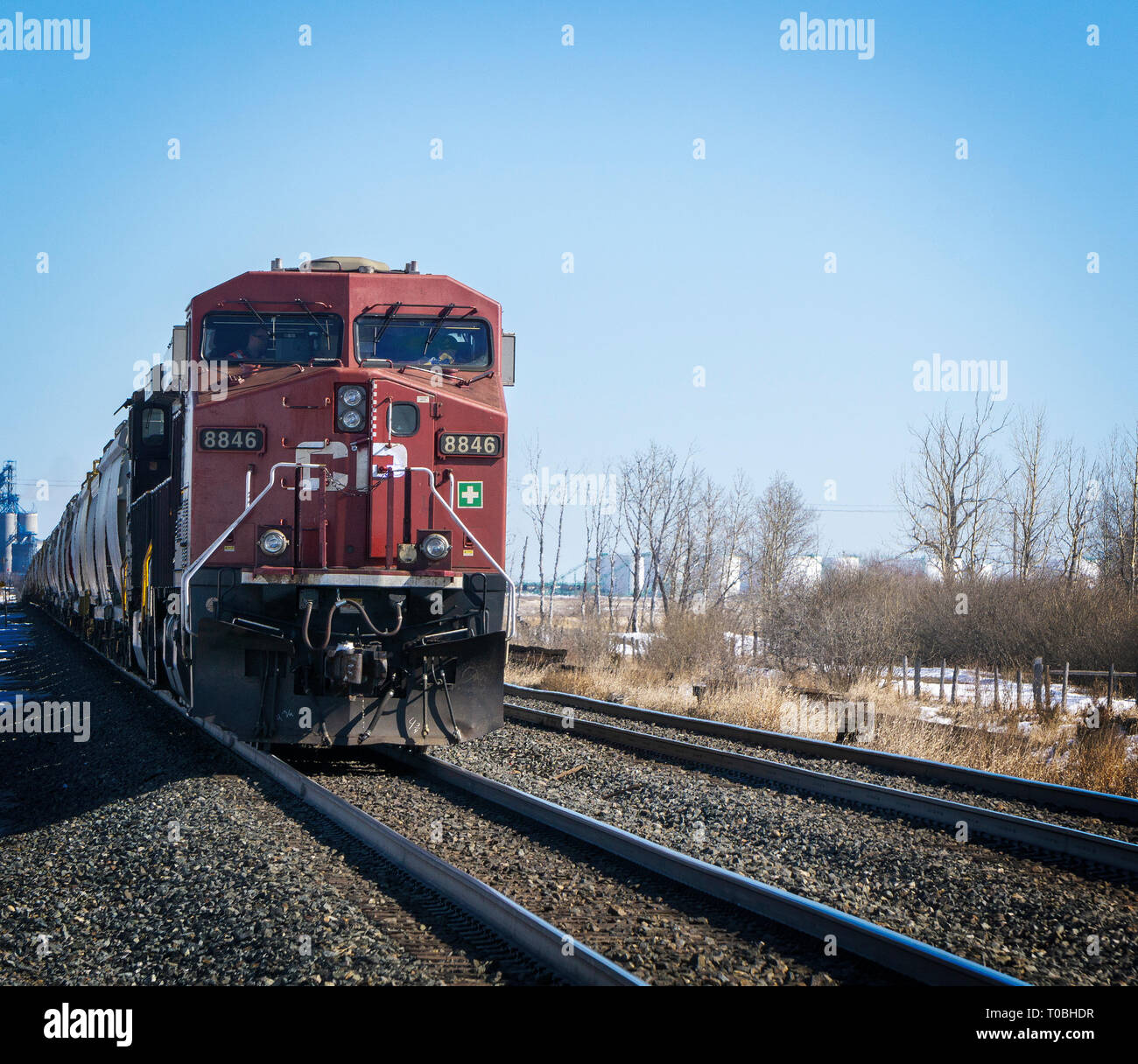 CP train Alberta Canada Stock Photo