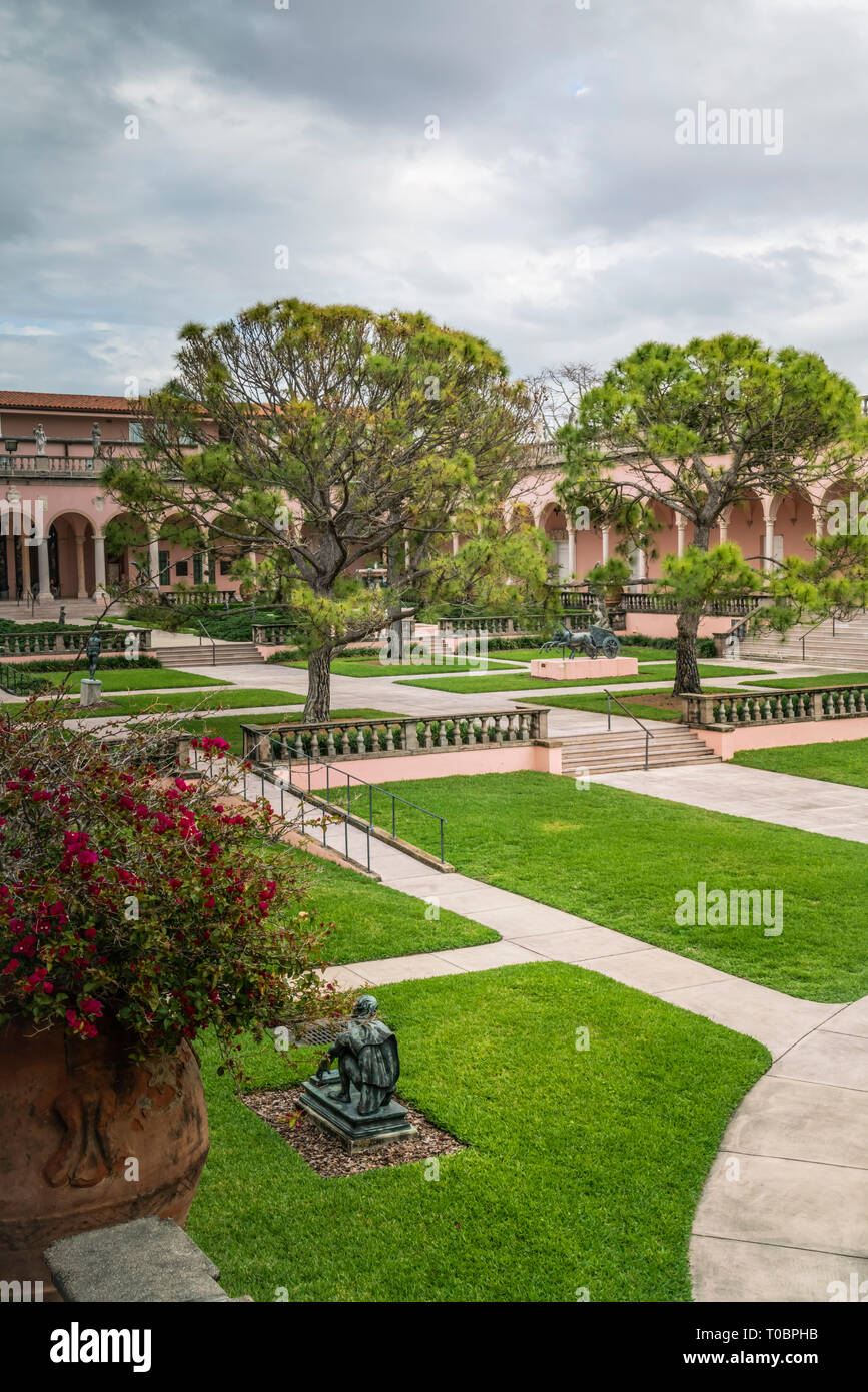 Sarasota, Florida/USA-02/25/2019-The Ringling Art Museum preserves the legacy of John and Mable Ringling. It is home to the Florida State Art Museum Stock Photo